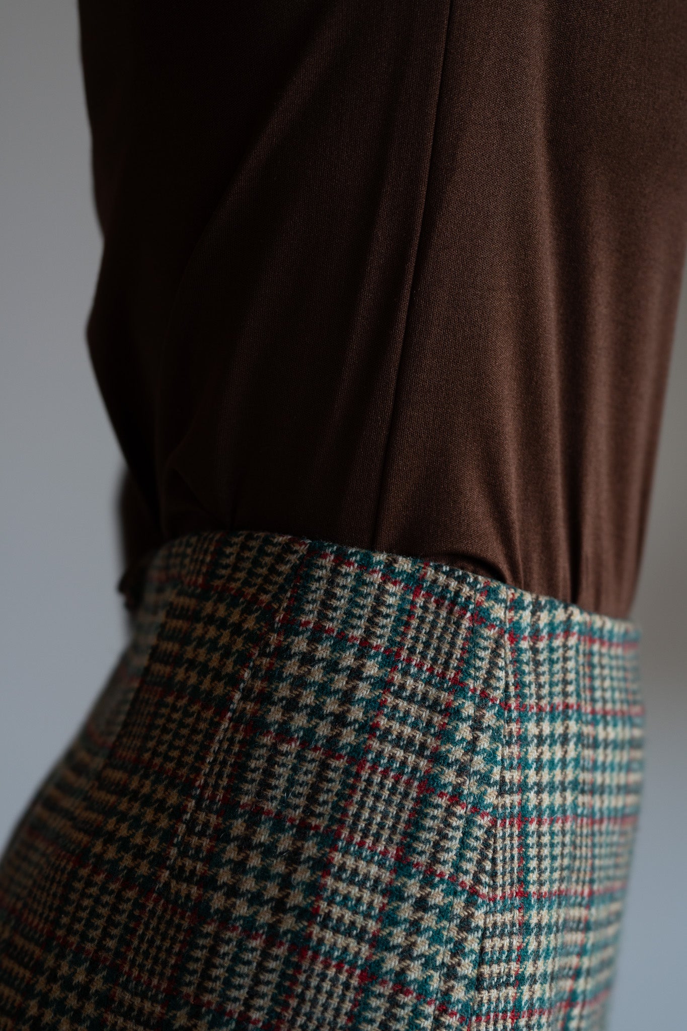 Vintage 60s Glen Check Wool Skirt