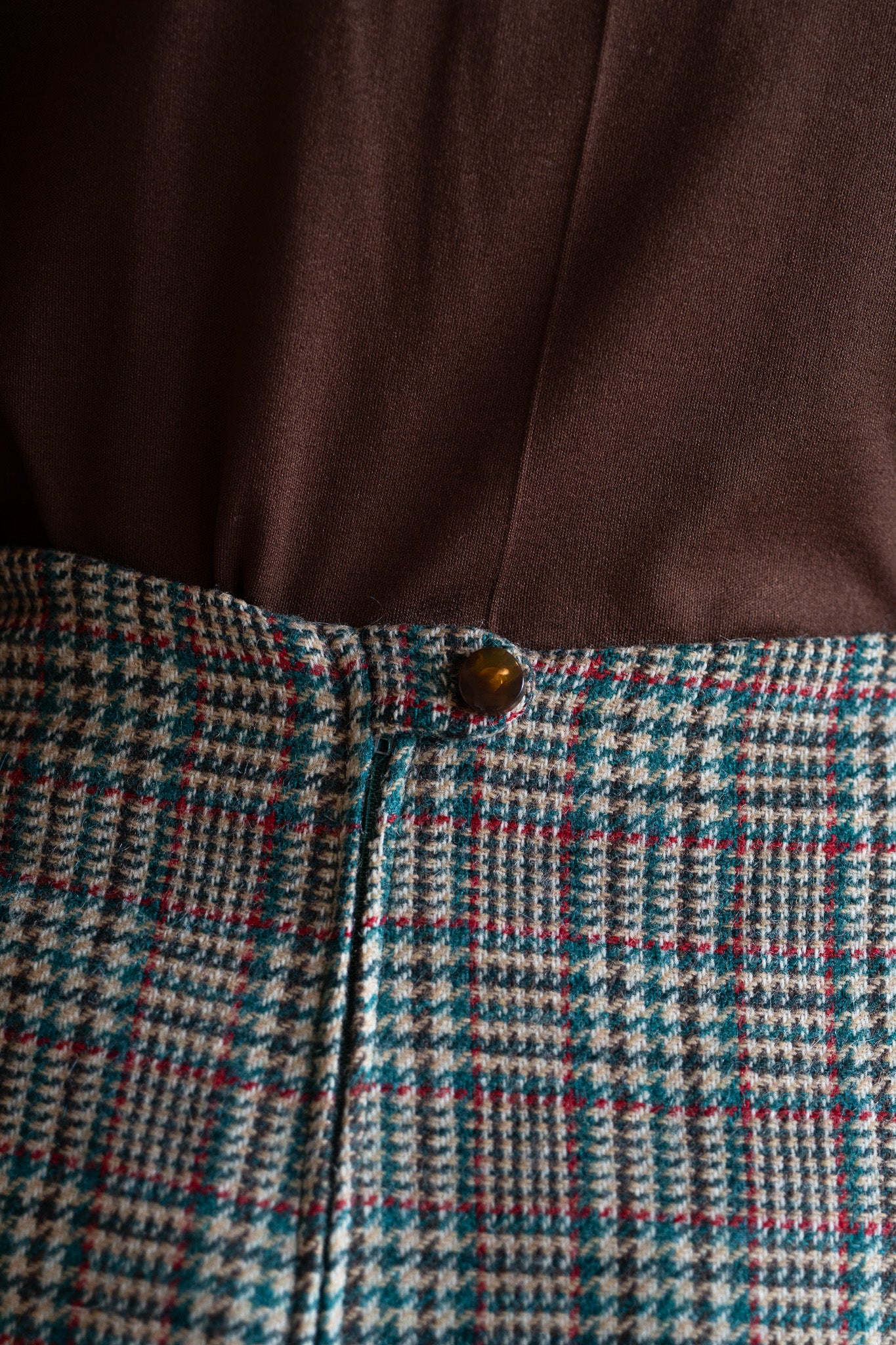 Vintage 60s Glen Check Wool Skirt