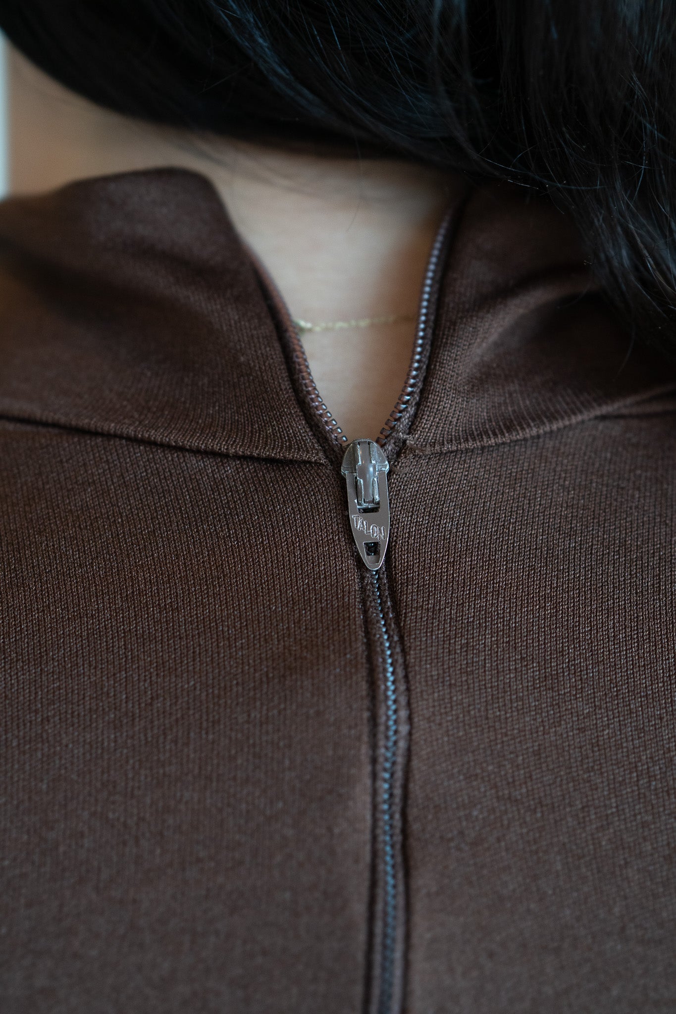 Vintage 70s Chocolate Stretch Turtleneck