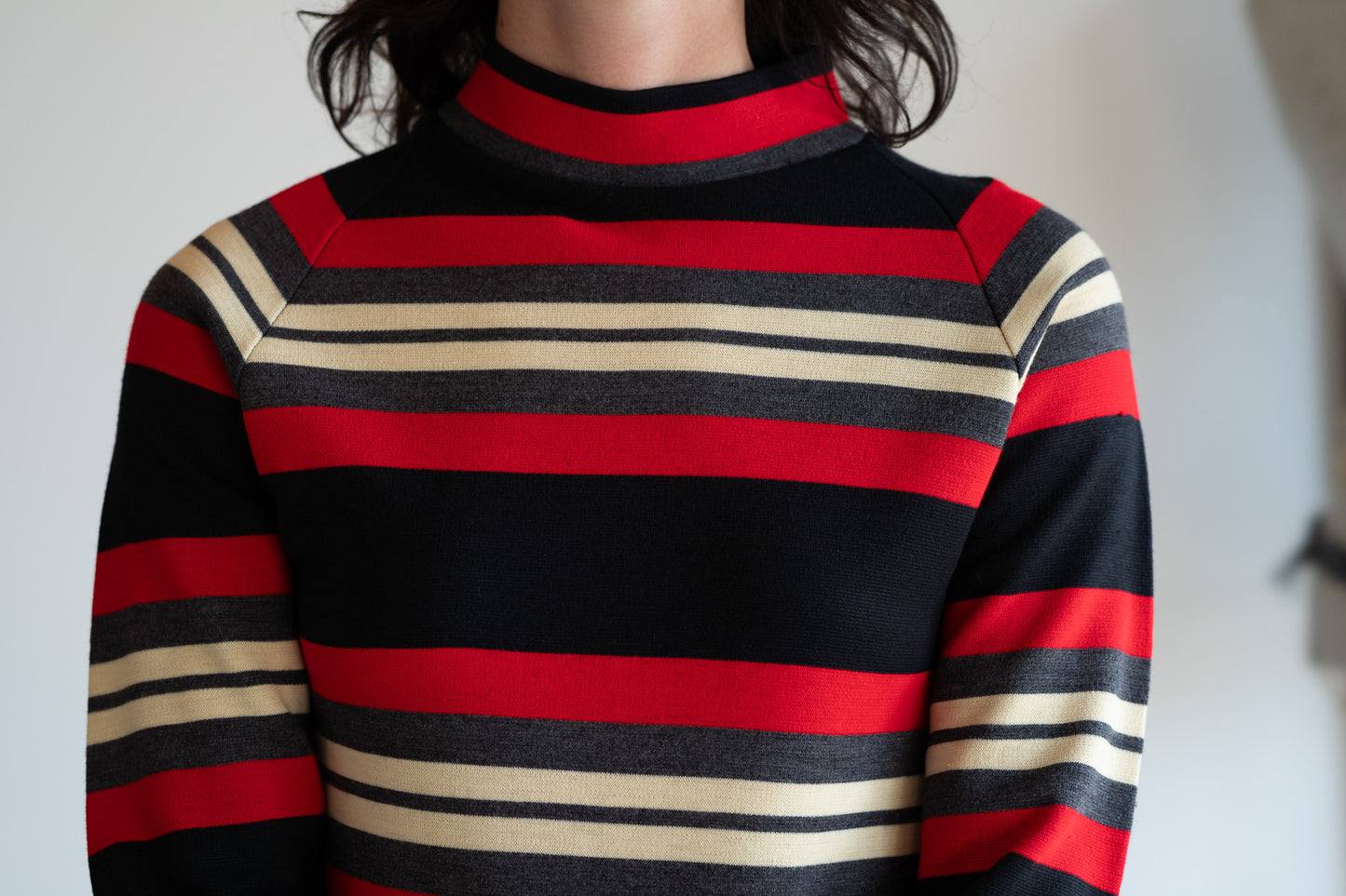 Vintage 60s Mod Smart Stripe Knit Dress