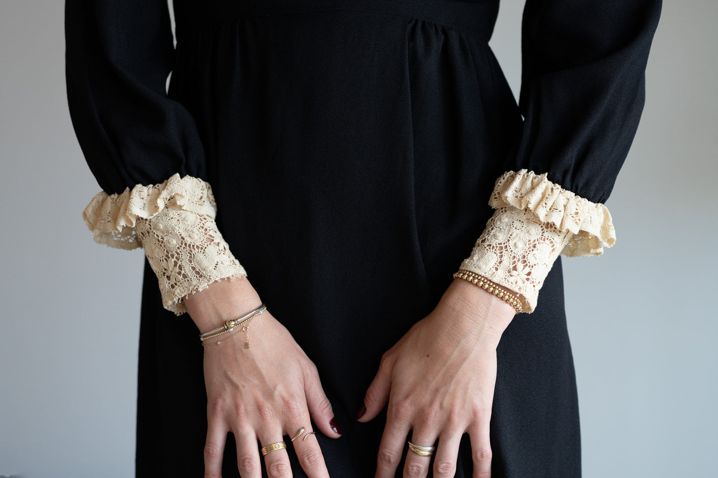 Vintage 60s Handmade Victorian Revival Gothic Mini Dress