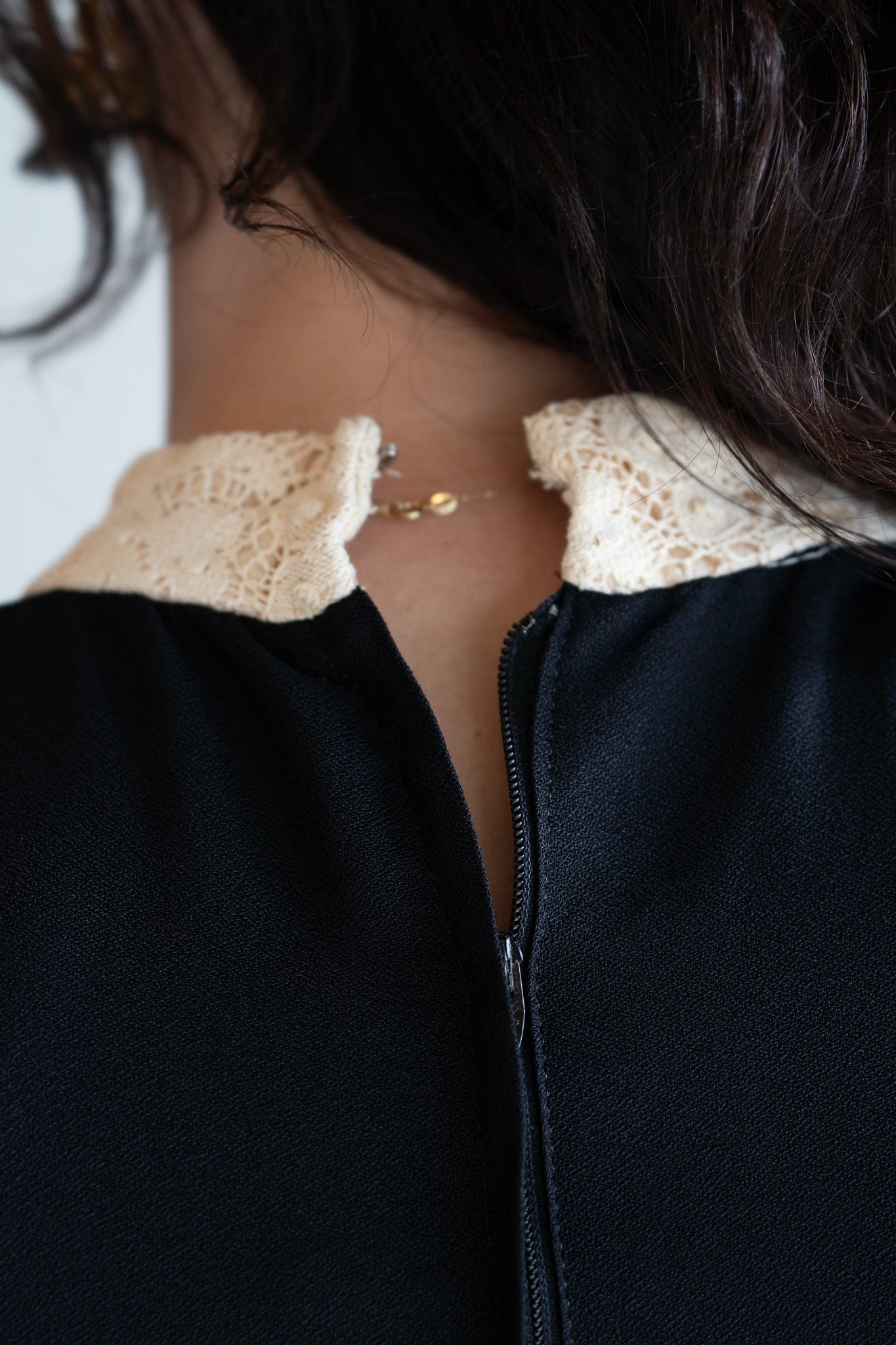 Vintage 60s Handmade Victorian Revival Gothic Mini Dress