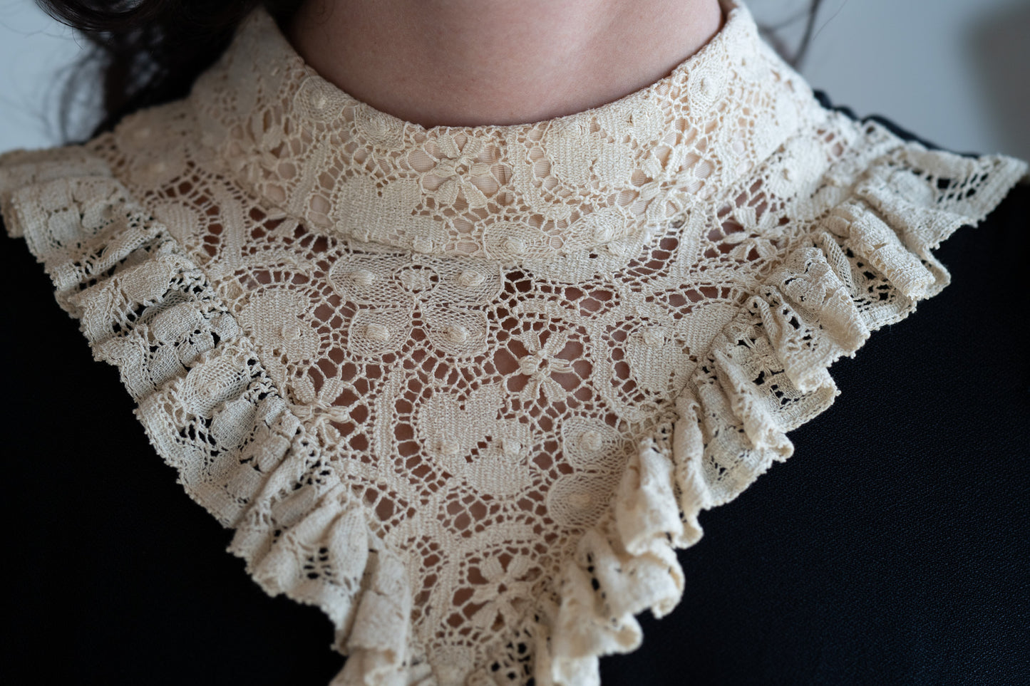 Vintage 60s Handmade Victorian Revival Gothic Mini Dress