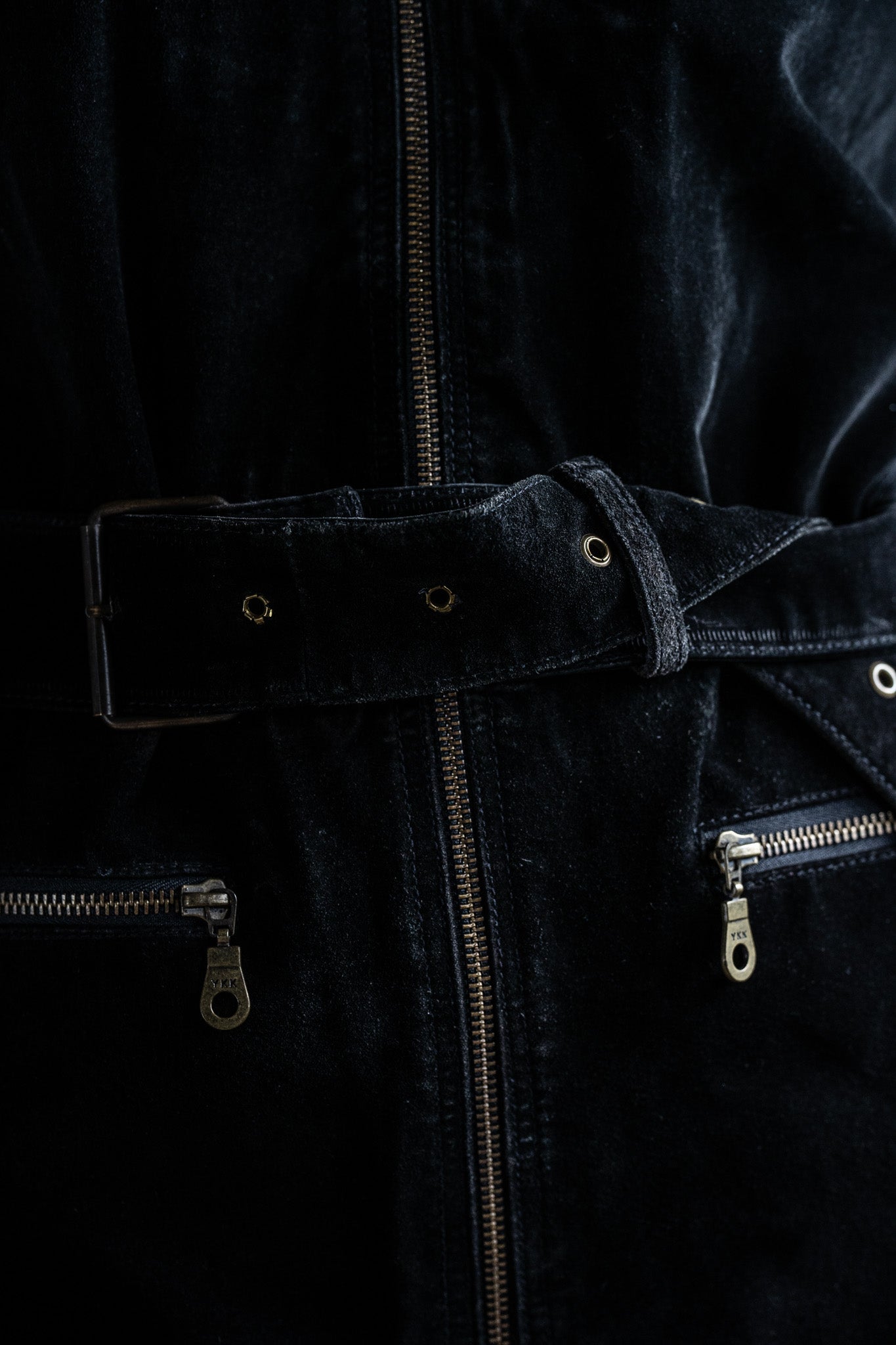 Vintage Suede Zip Front Micro Dress