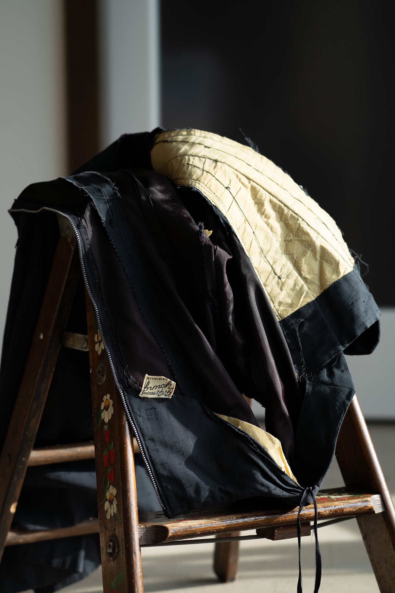 Vintage 50s Silk Shantung Fitted Black Wiggle Dress