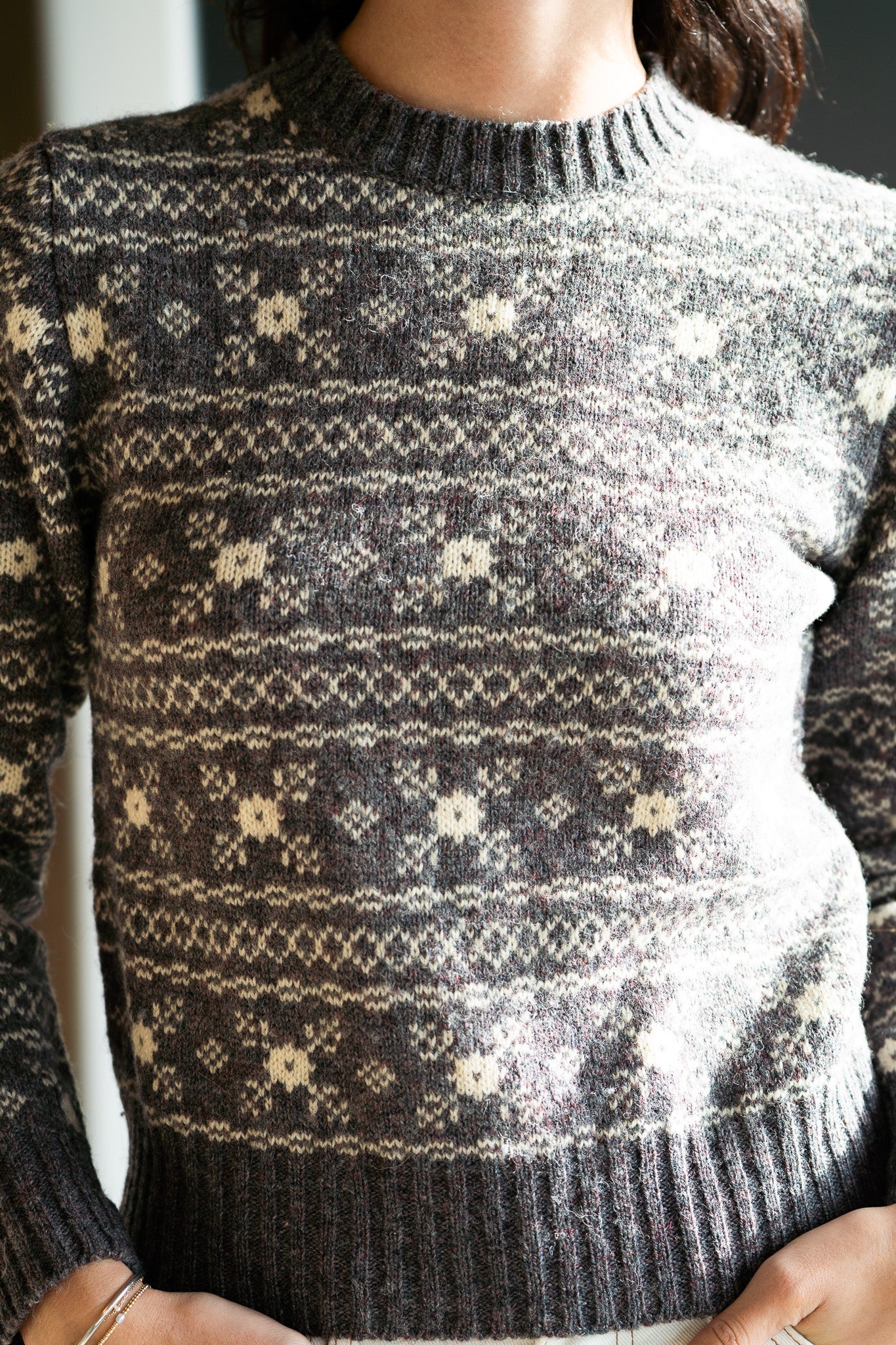 Vintage 70s Wool Fair Isle Sweater