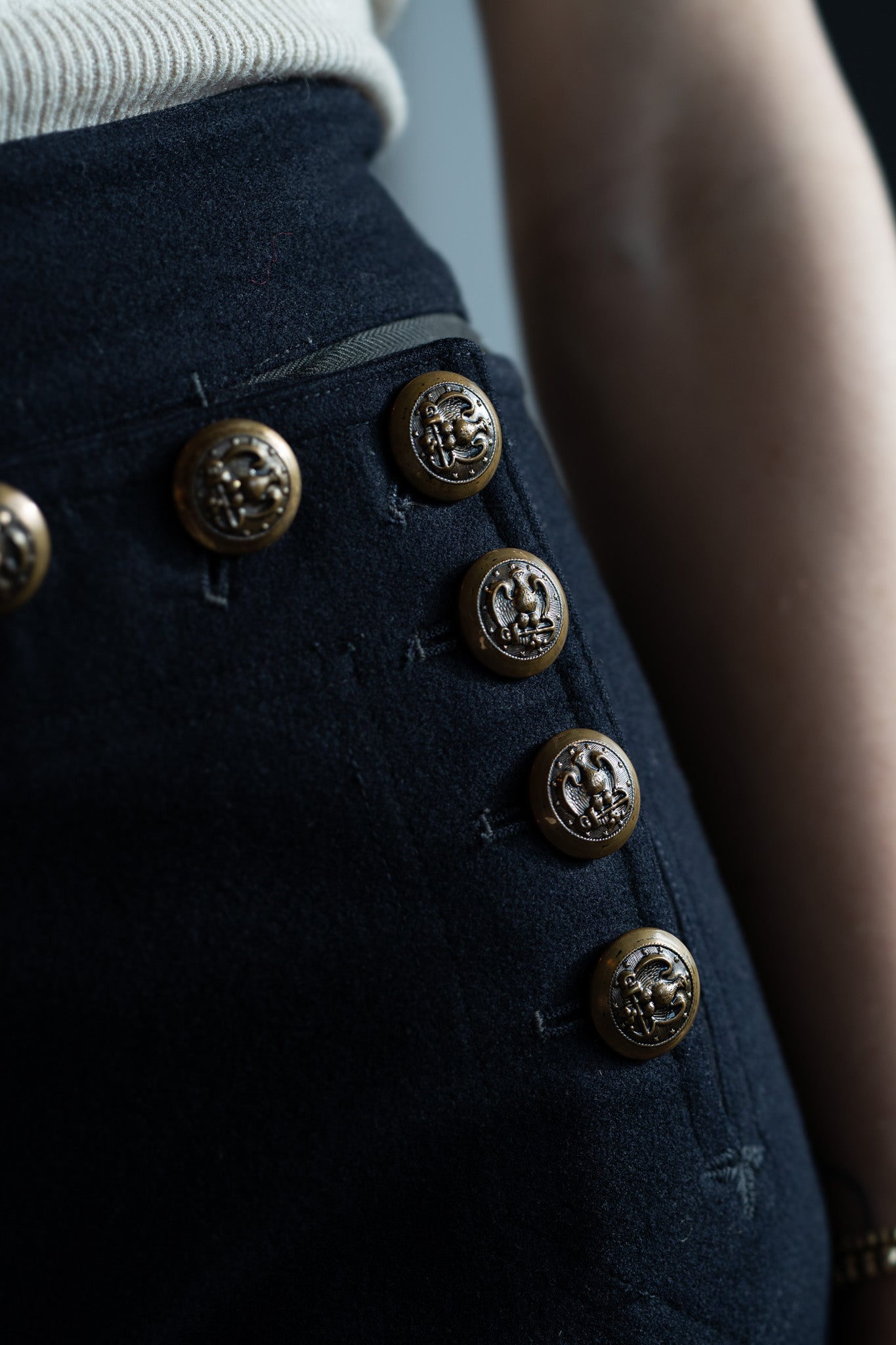 WWII U.S. Navy Wool Sailor Pants Brass Buttons