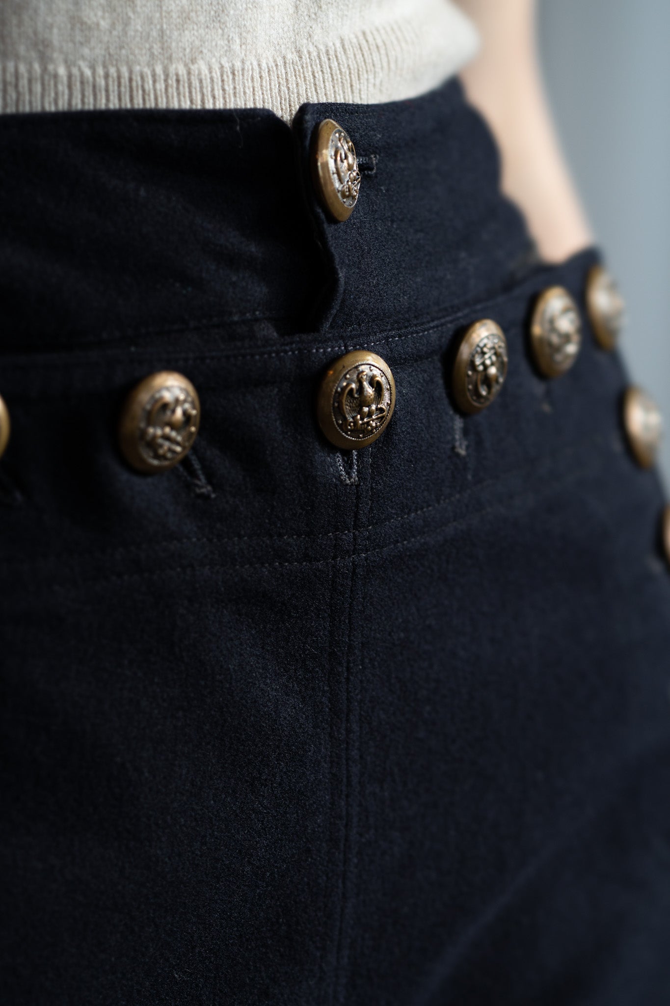 WWII U.S. Navy Wool Sailor Pants Brass Buttons