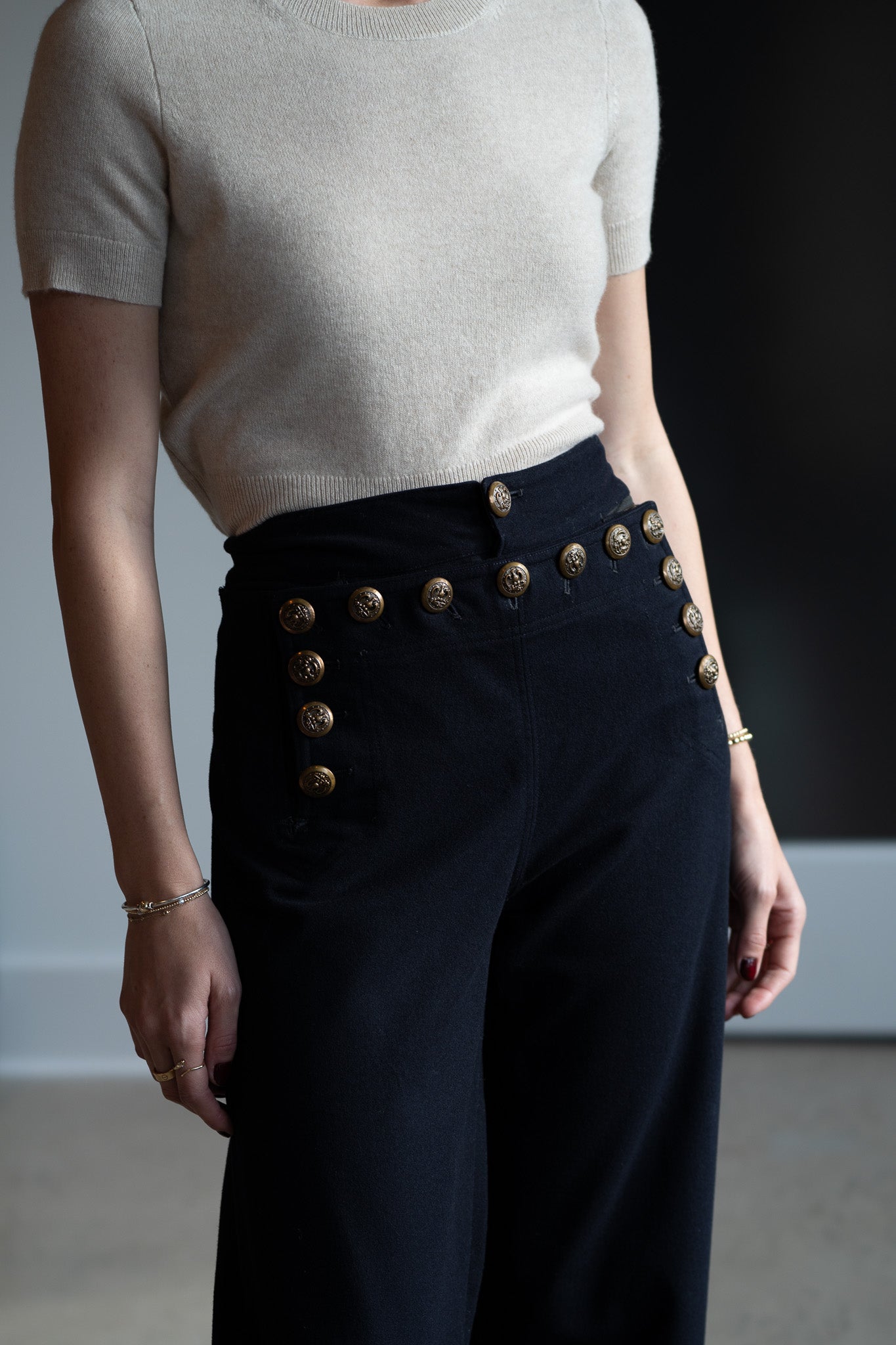 WWII U.S. Navy Wool Sailor Pants Brass Buttons