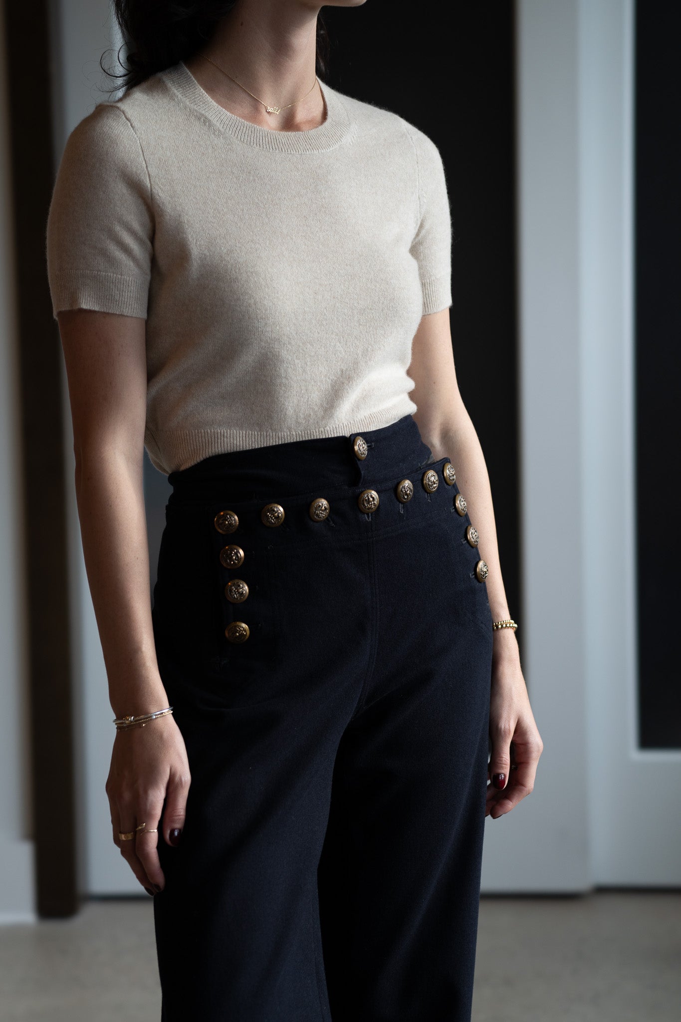 WWII U.S. Navy Wool Sailor Pants Brass Buttons