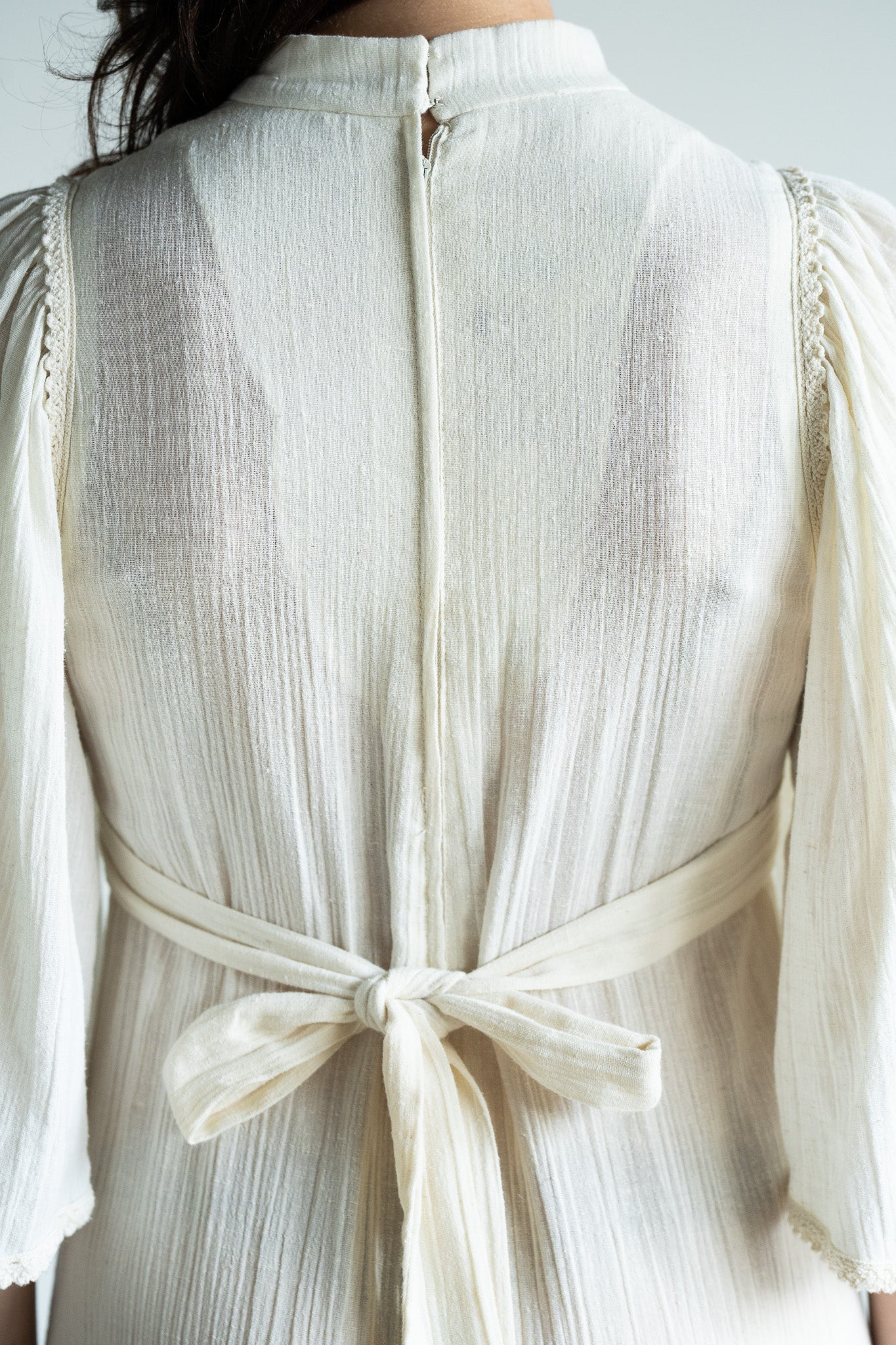 Vintage 70s Bohemian Cotton Gauze Dress