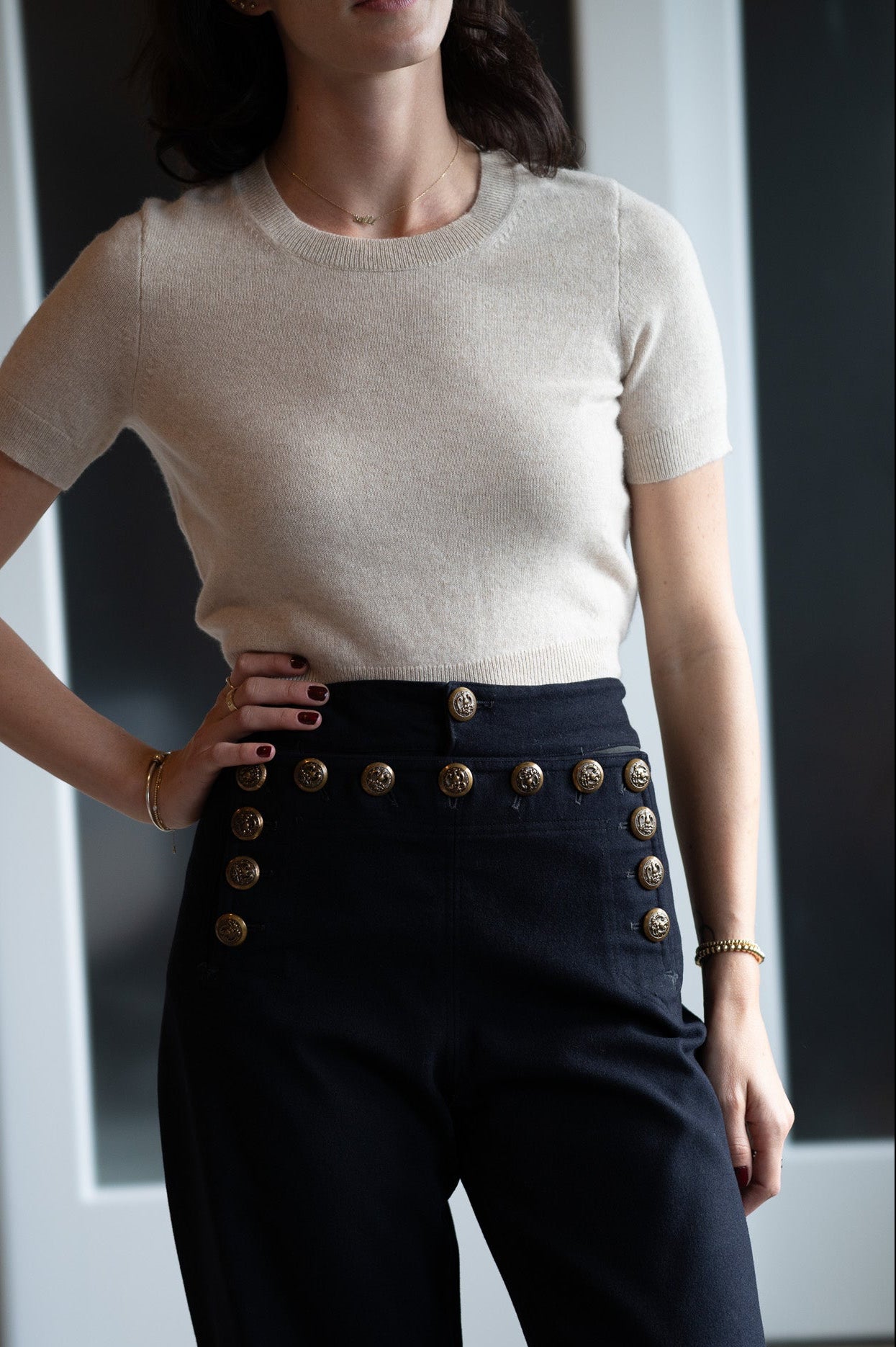 WWII U.S. Navy Wool Sailor Pants Brass Buttons