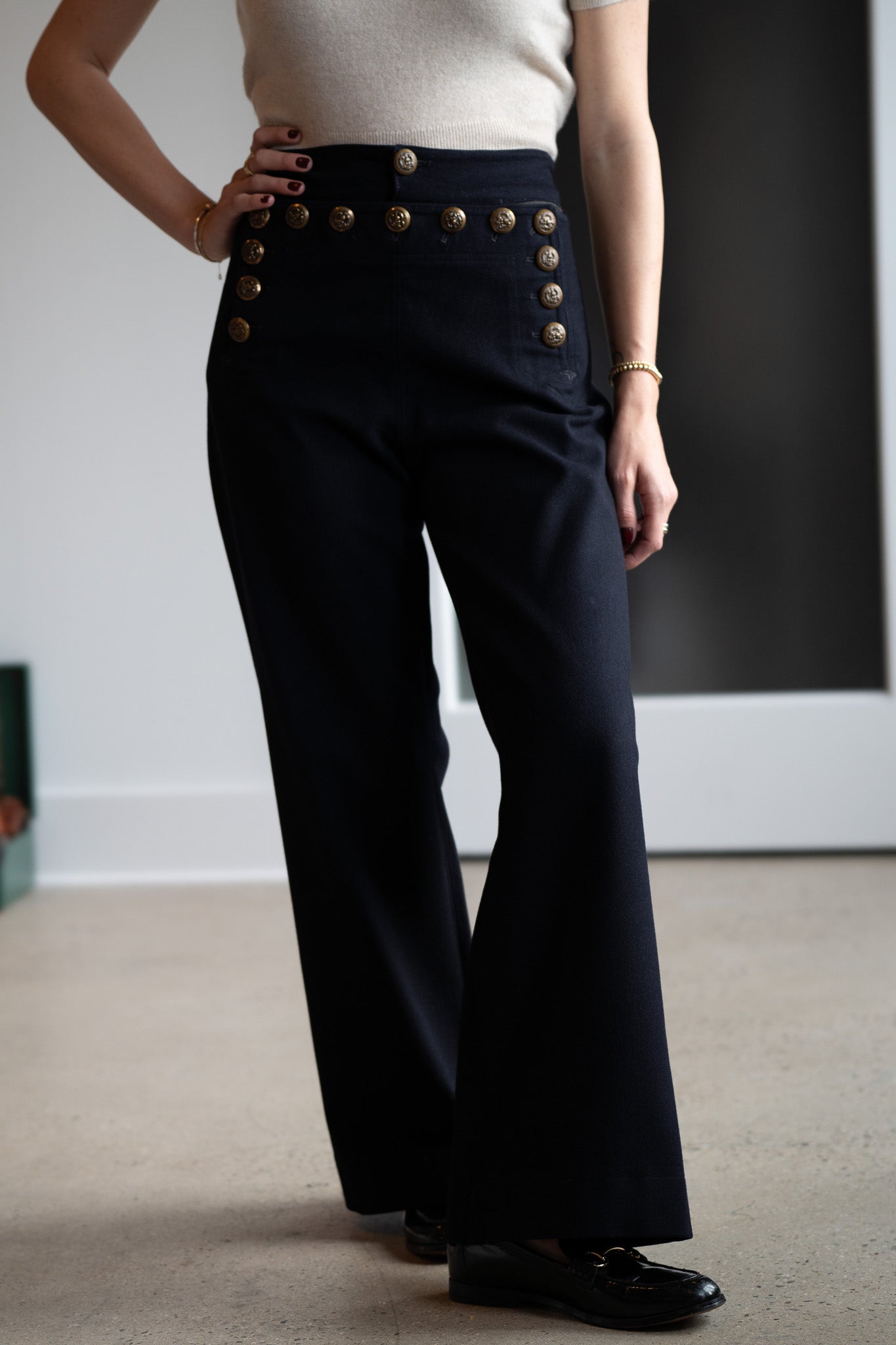 WWII U.S. Navy Wool Sailor Pants Brass Buttons