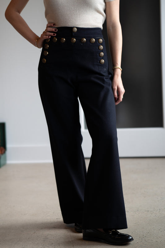 WWII U.S. Navy Wool Sailor Pants Brass Buttons
