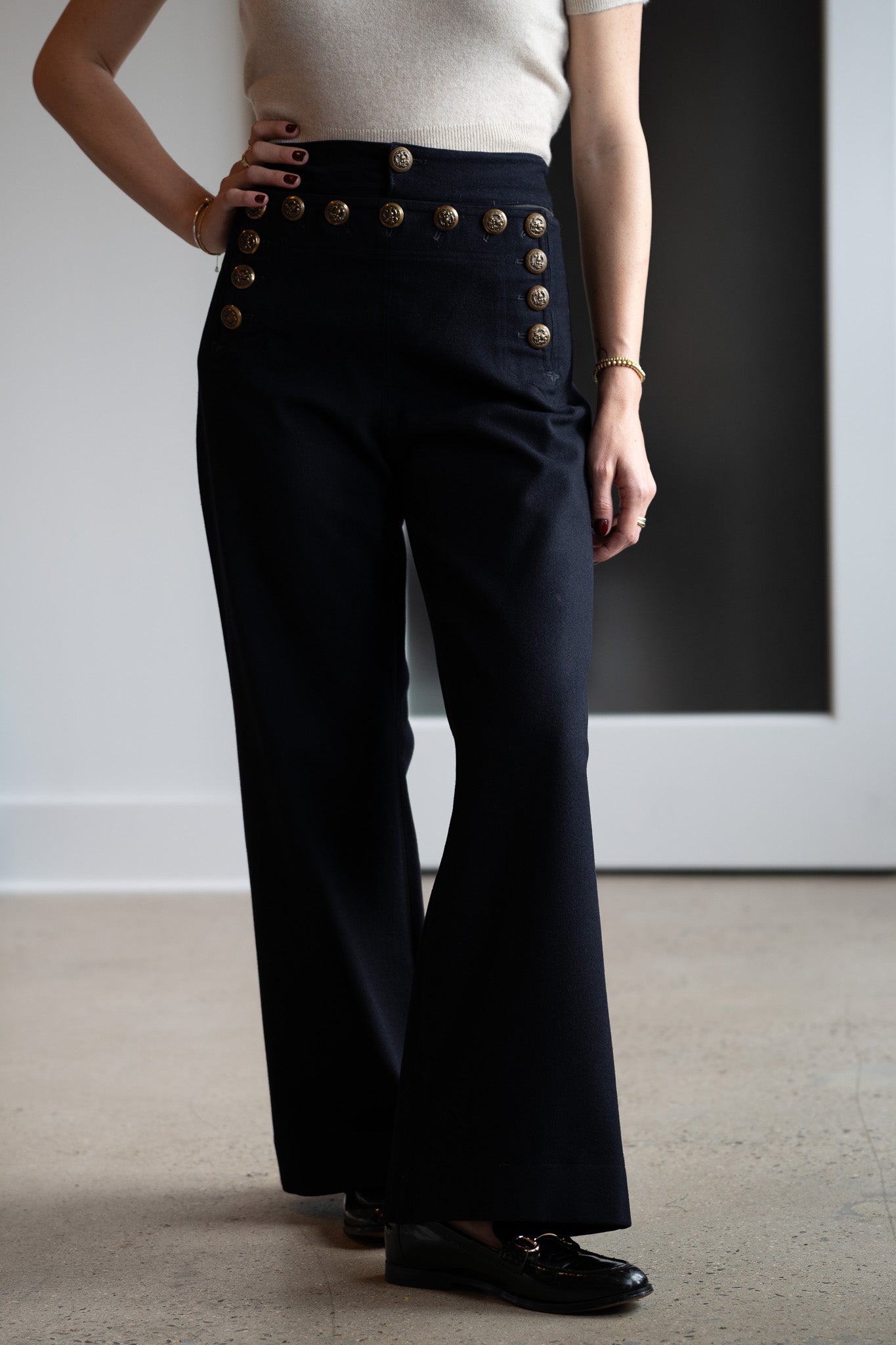 WWII U.S. Navy Wool Sailor Pants Brass Buttons