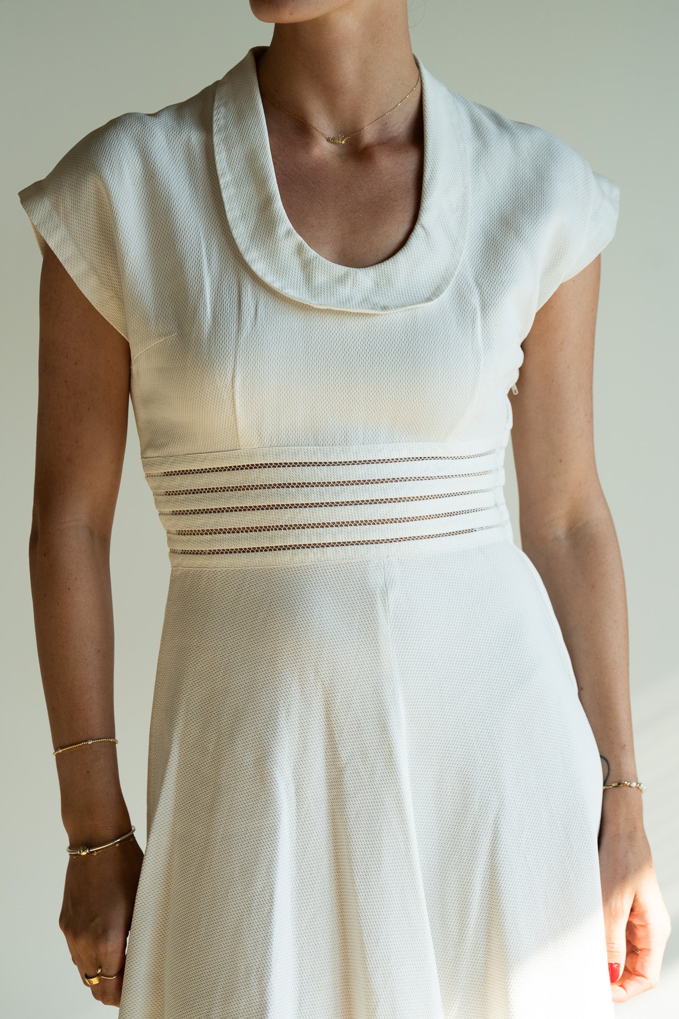 Vintage Cotton Pique Bridal Dress