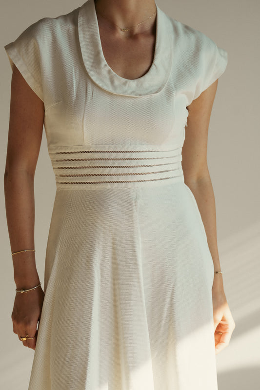 Vintage Cotton Pique Bridal Dress