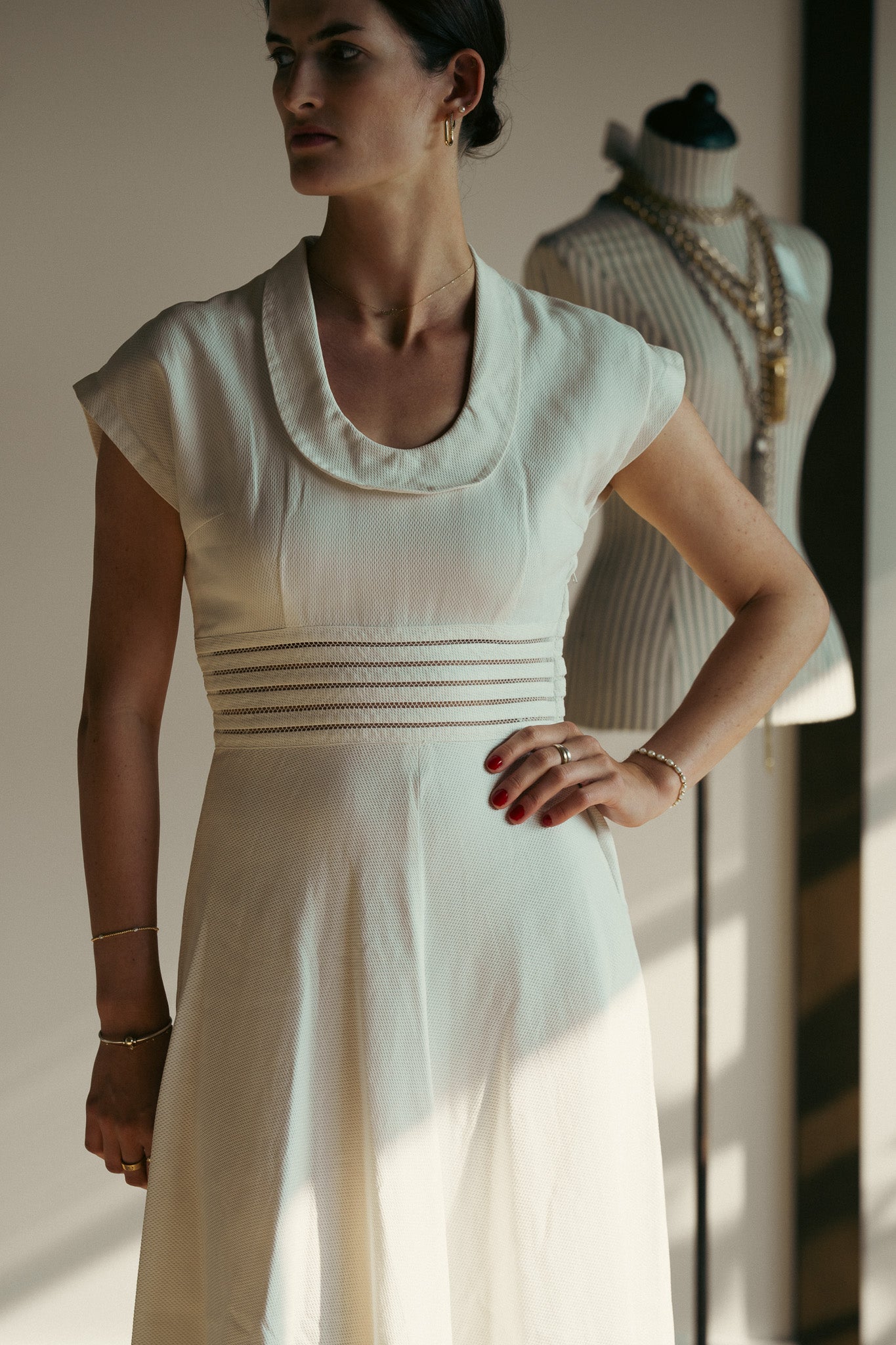 Vintage Cotton Pique Bridal Dress