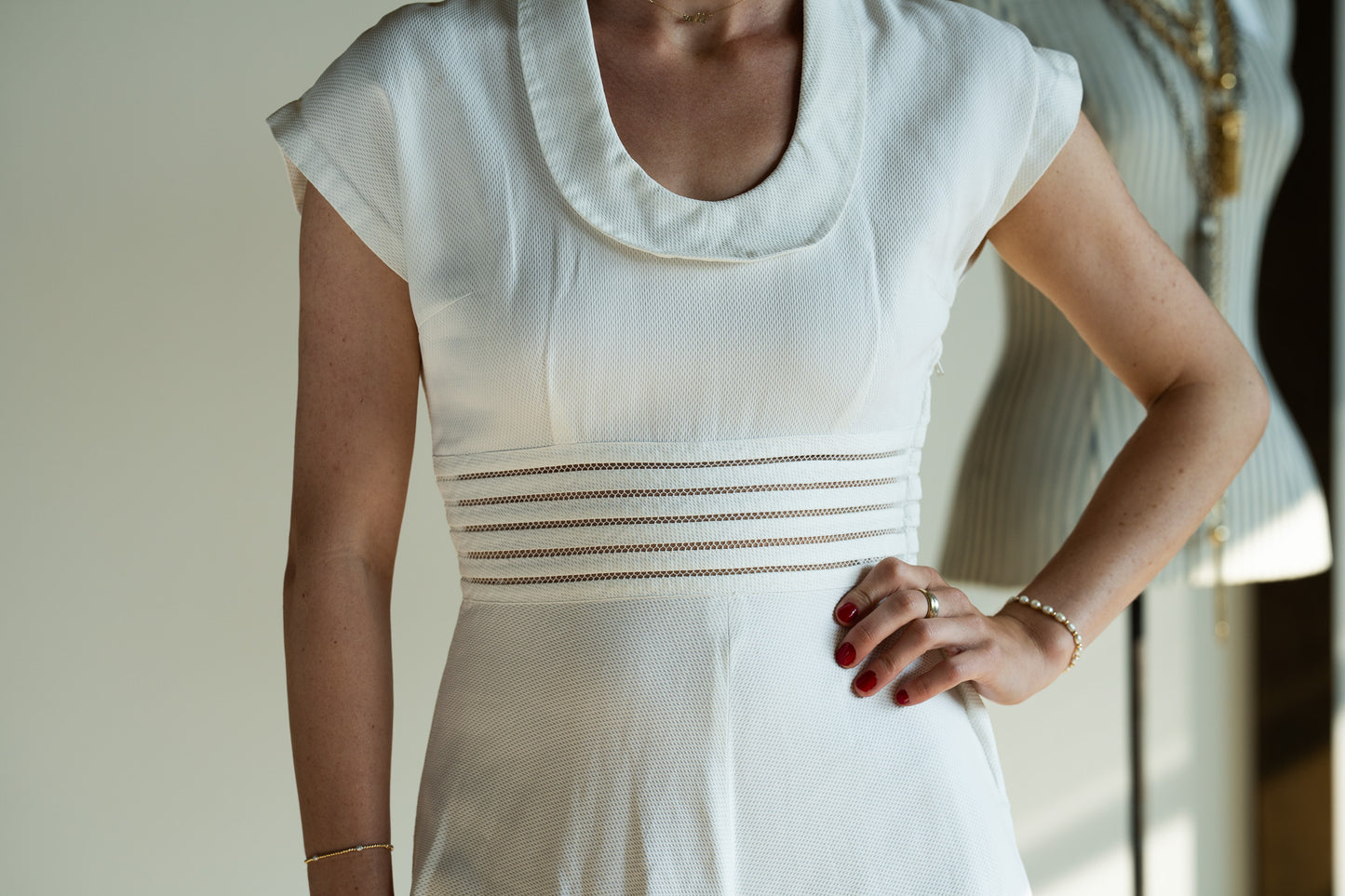 Vintage Cotton Pique Bridal Dress