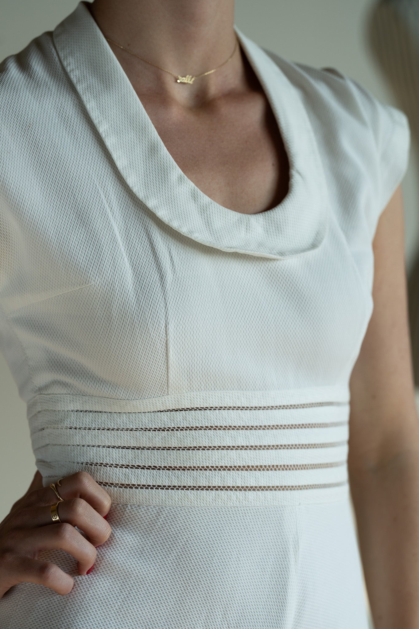 Vintage Cotton Pique Bridal Dress