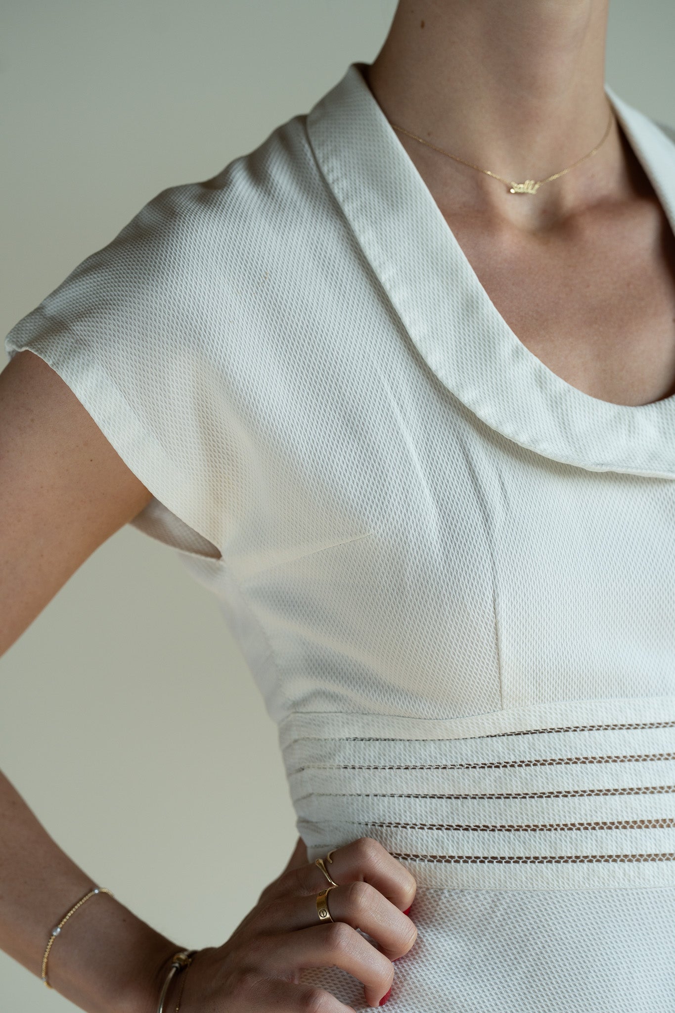 Vintage Cotton Pique Bridal Dress