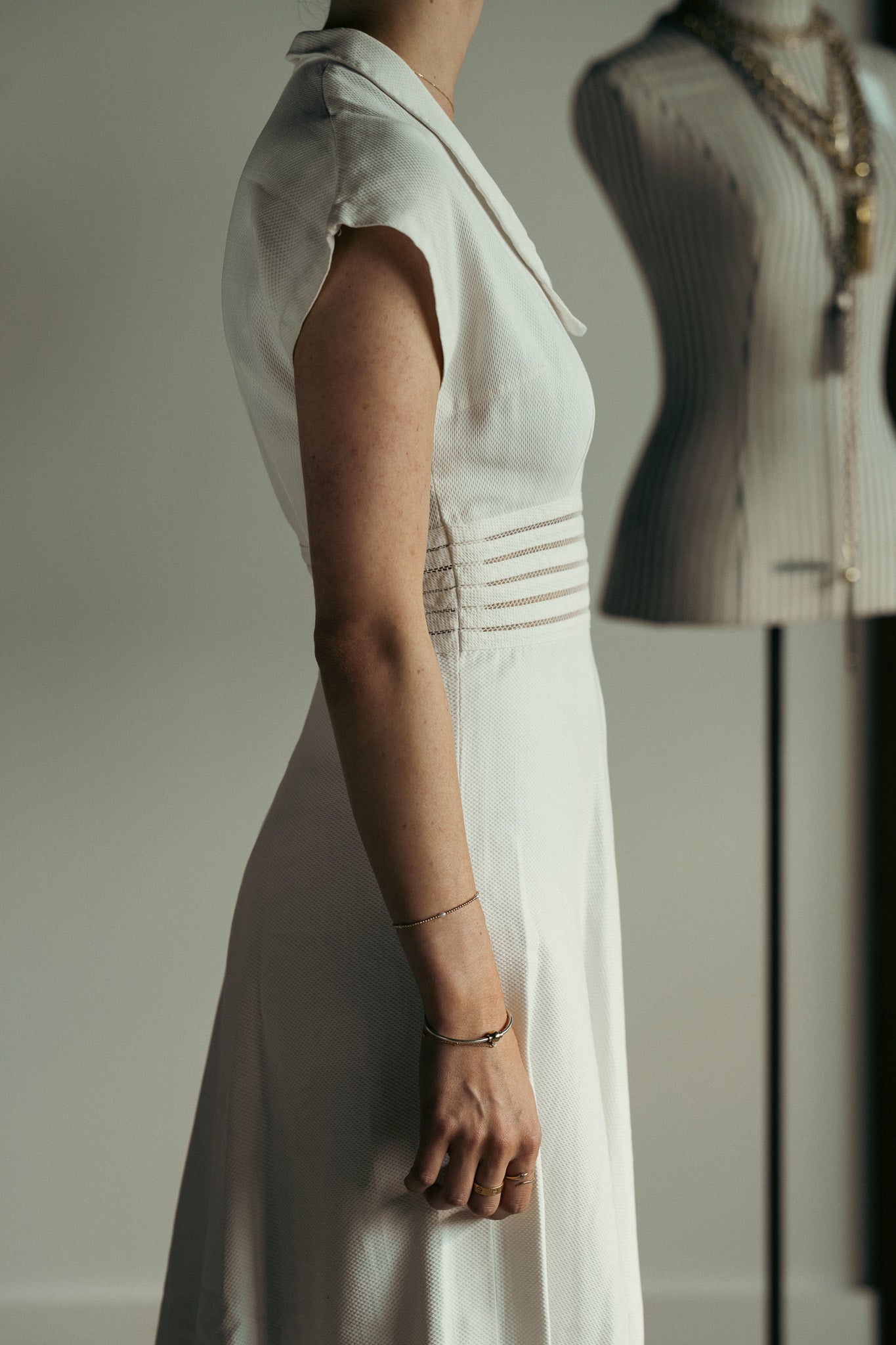 Vintage Cotton Pique Bridal Dress