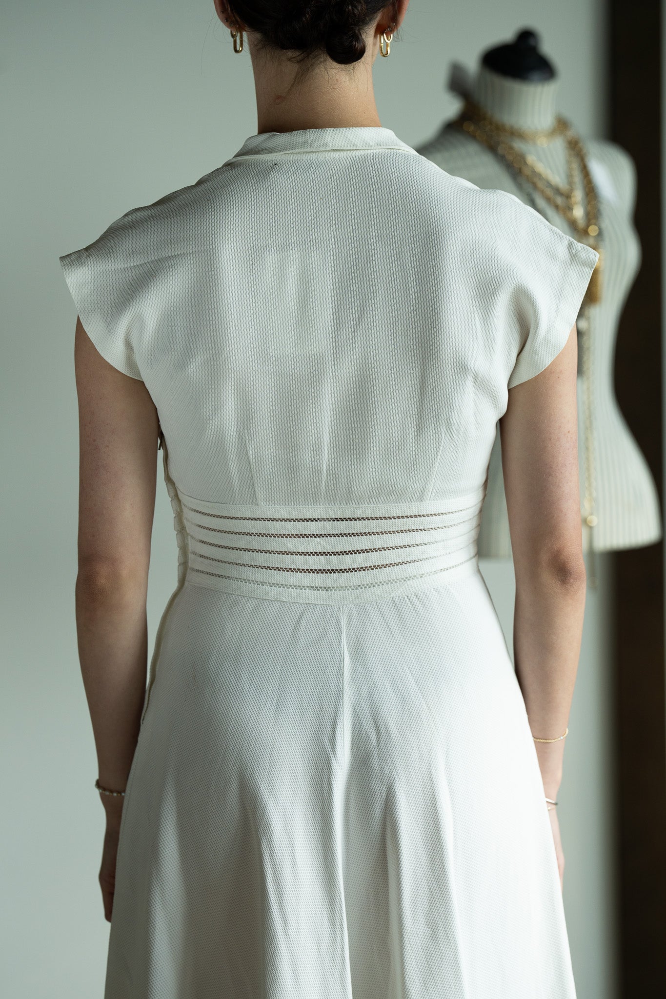 Vintage Cotton Pique Bridal Dress