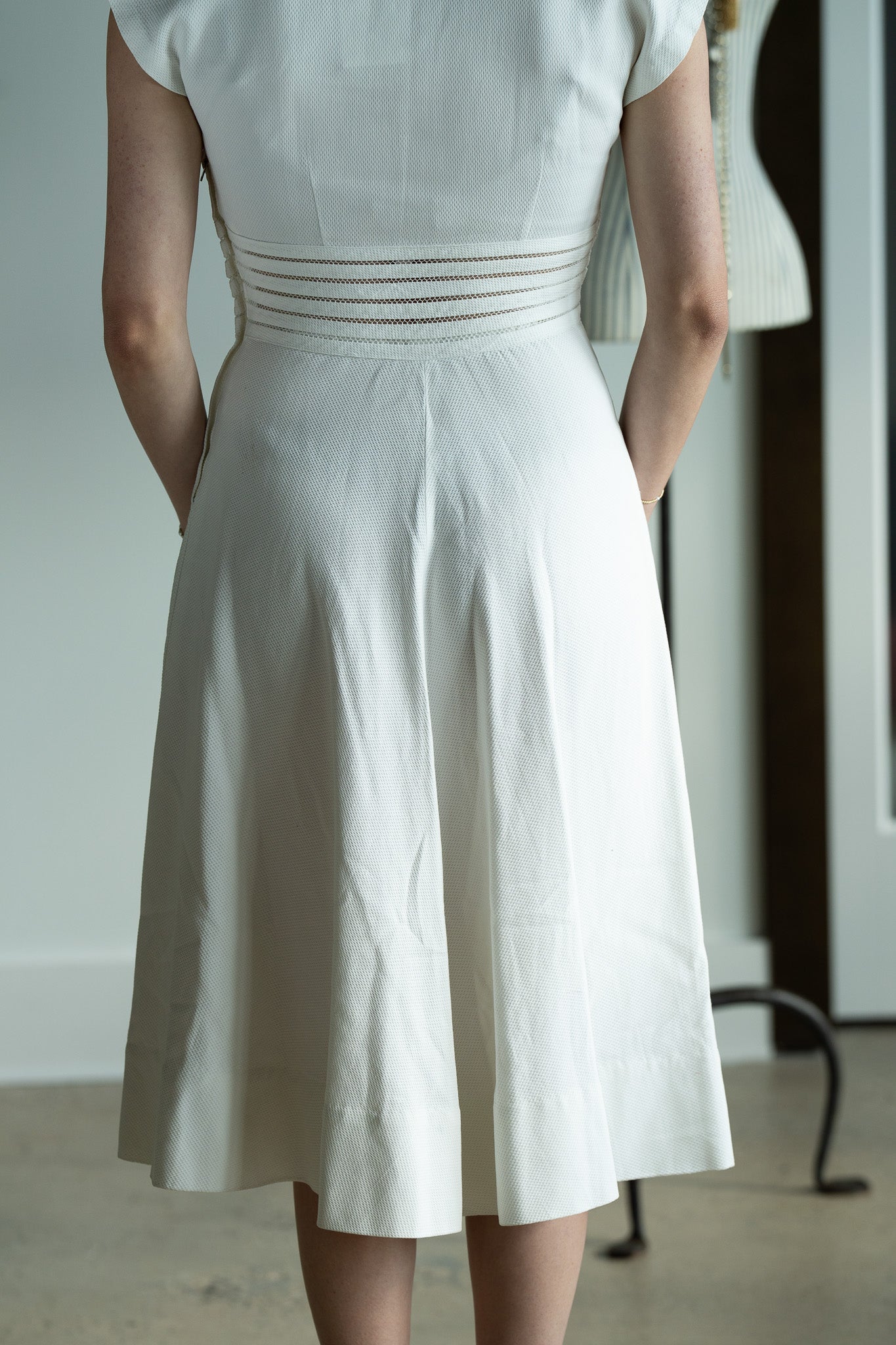 Vintage Cotton Pique Bridal Dress