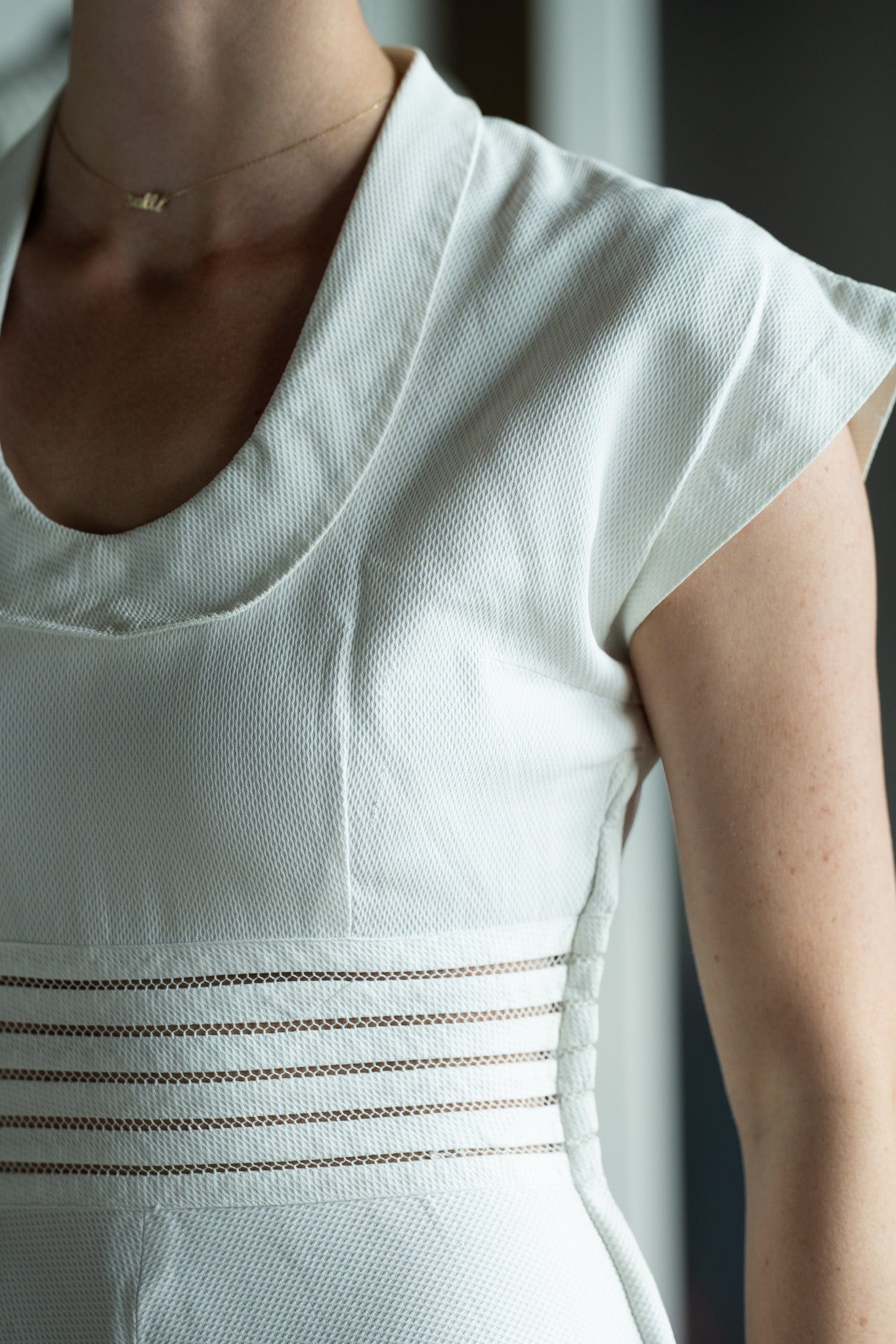 Vintage Cotton Pique Bridal Dress