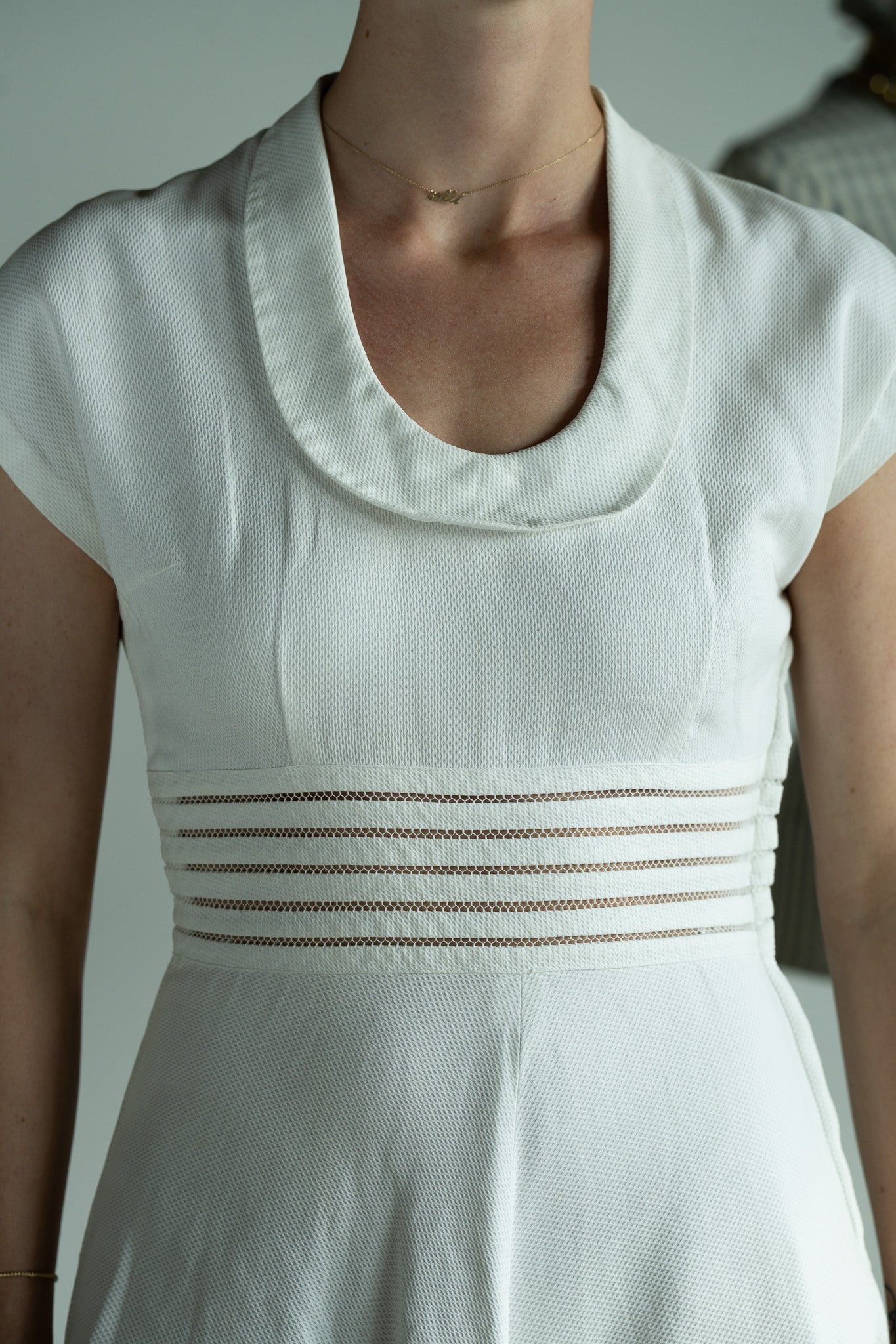 Vintage Cotton Pique Bridal Dress