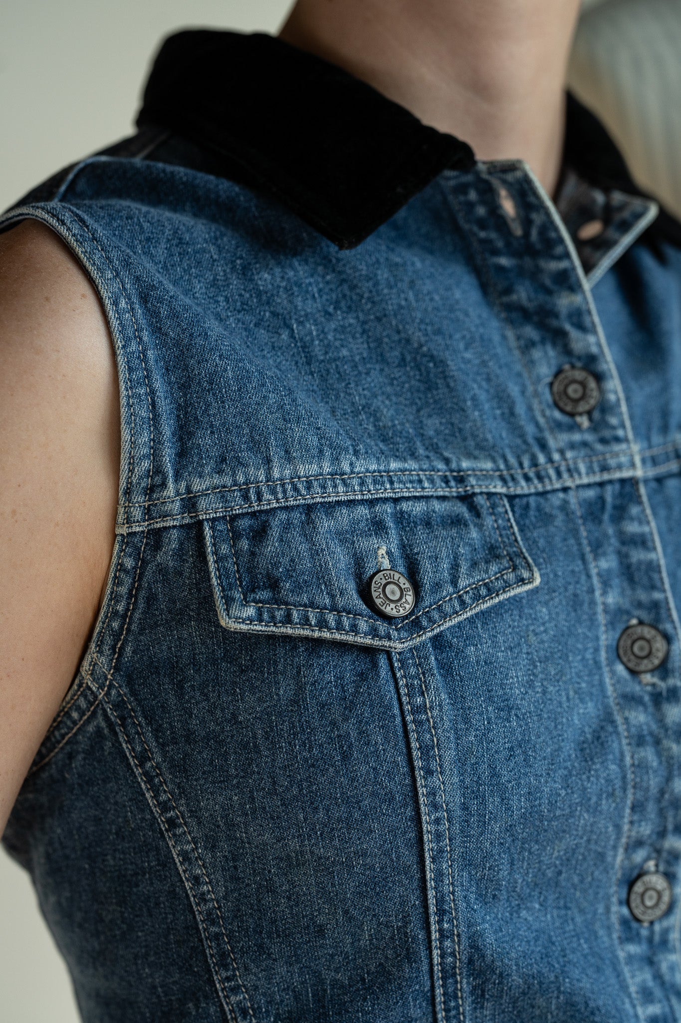 Vintage Bill Blass Denim Vest Dark Wash