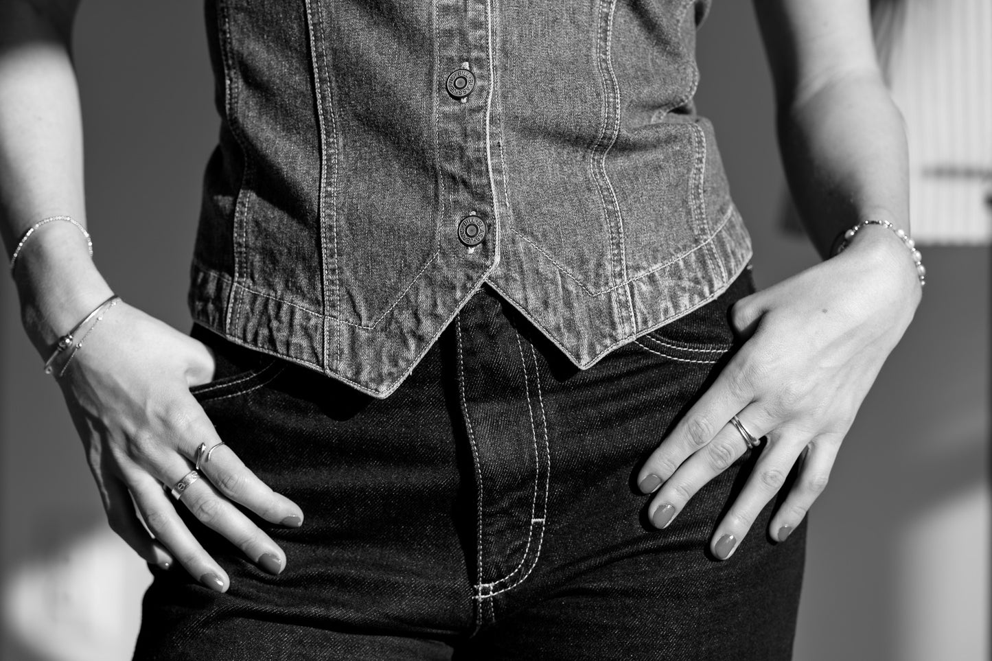 Vintage Bill Blass Denim Vest Dark Wash