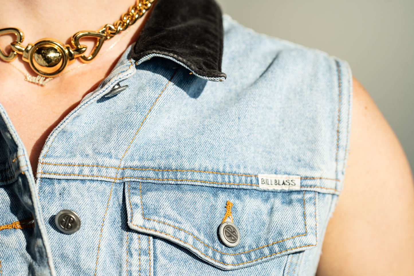 Vintage Bill Blass Stonewash Denim Vest