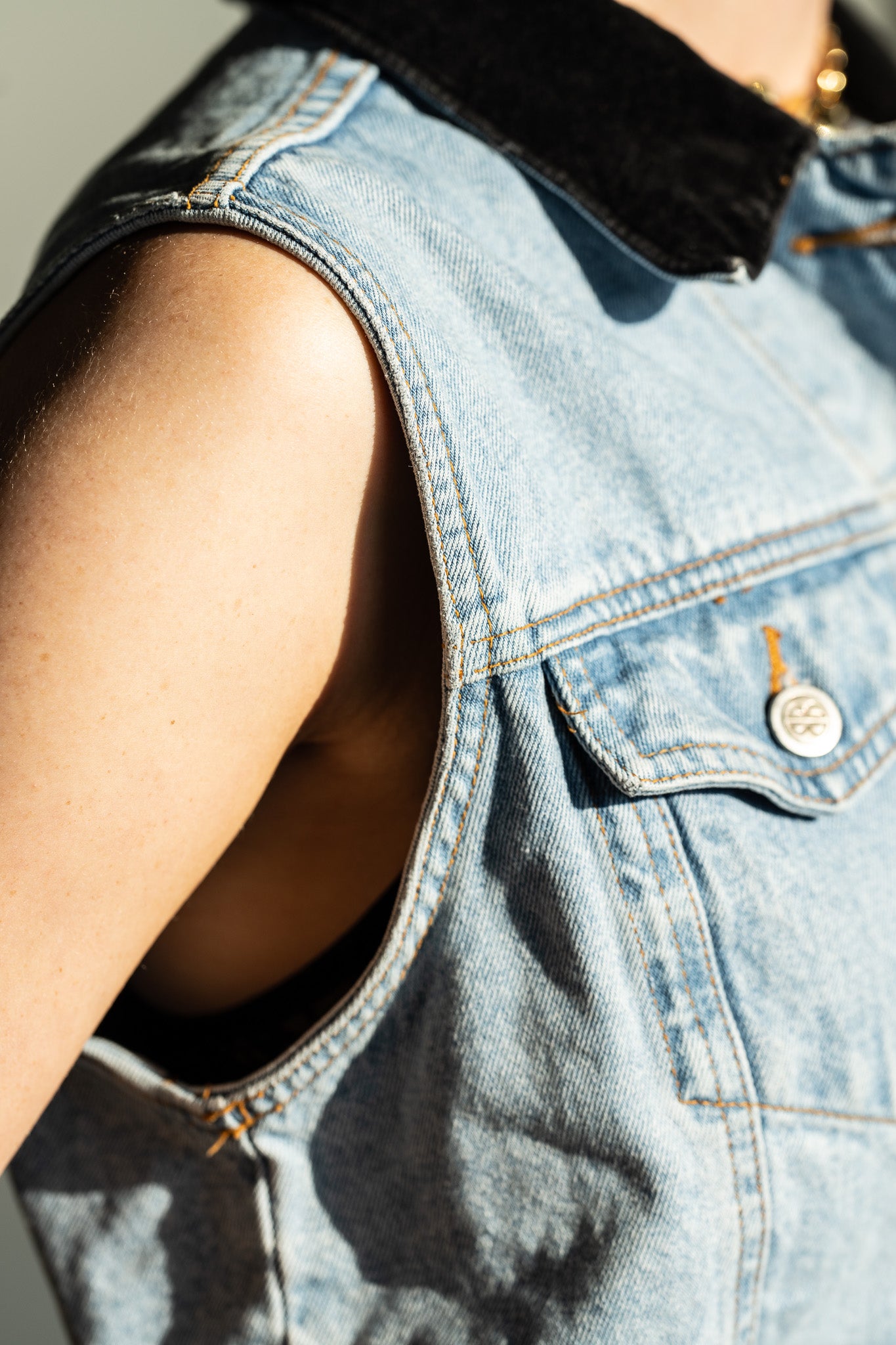 Vintage Bill Blass Stonewash Denim Vest