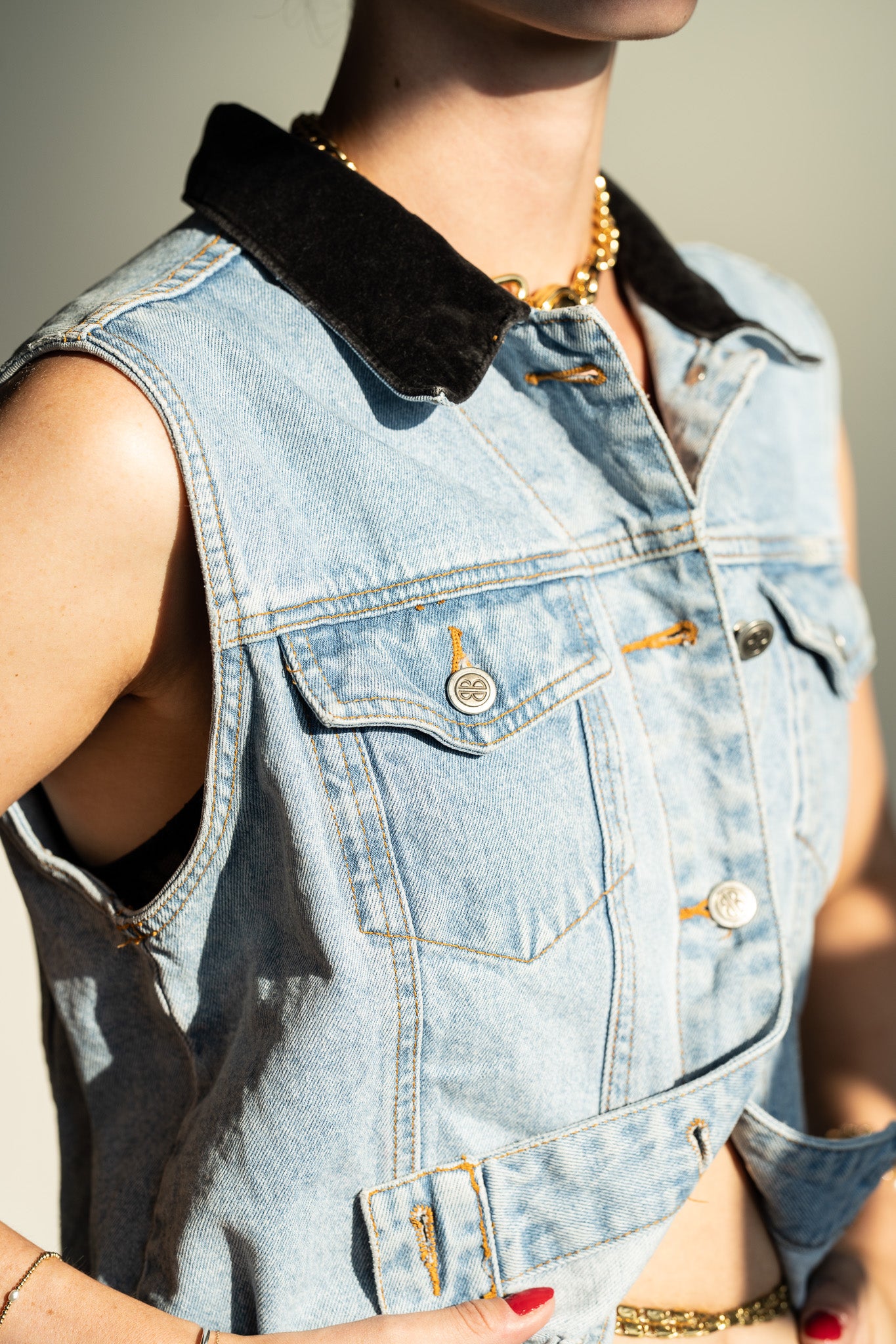 Vintage Bill Blass Stonewash Denim Vest