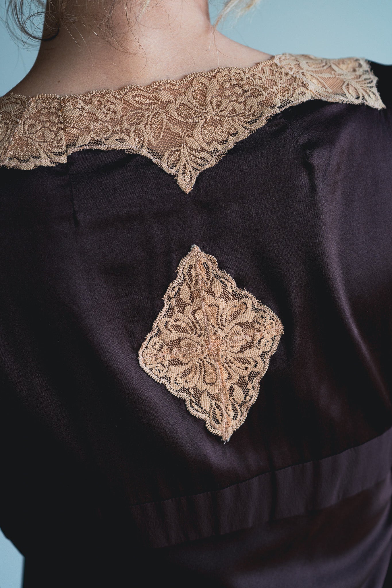 Y2K Silk & Lace Angel Wing Slip Dress