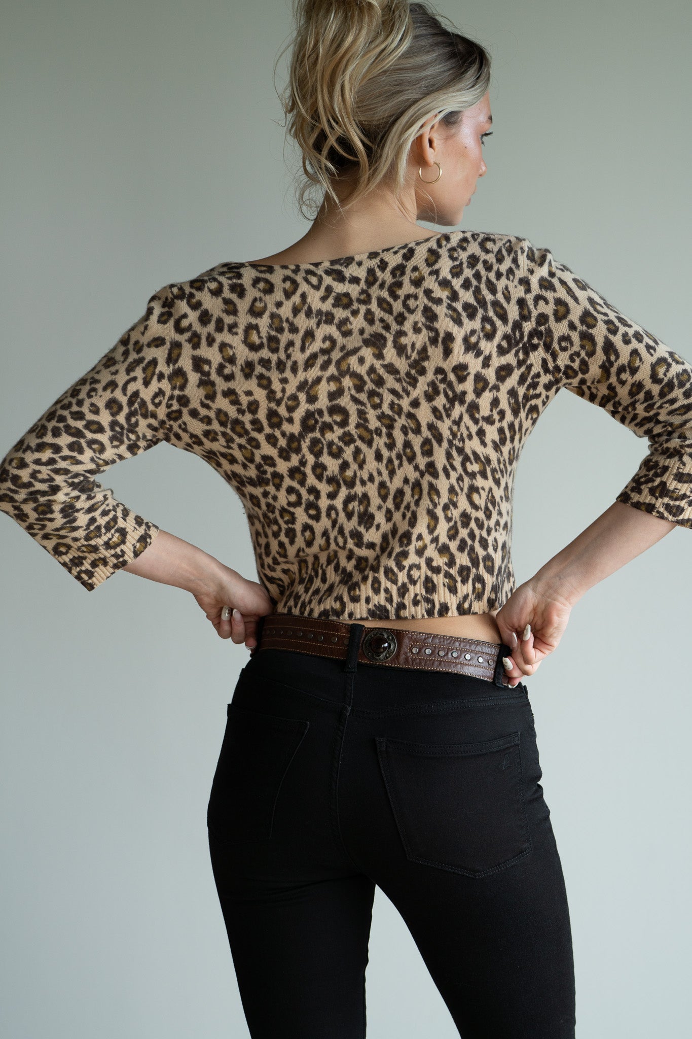 Vintage Y2K Cashmere Leopard Cardigan