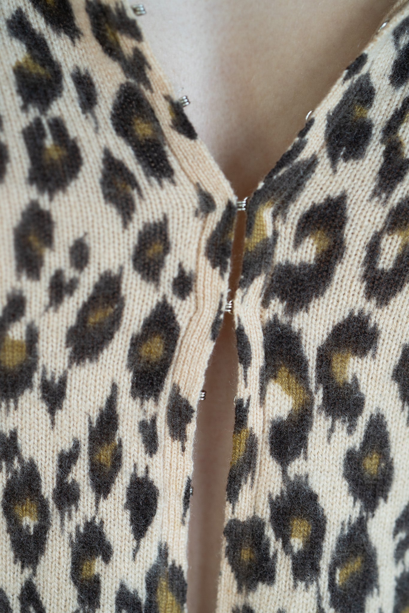 Vintage Y2K Cashmere Leopard Cardigan