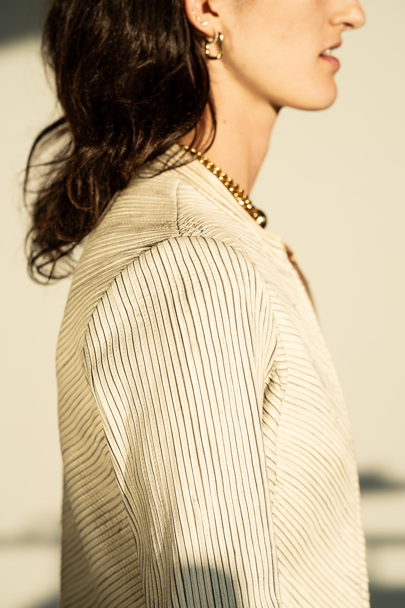 Vintage Y2K Chevron Bone Leather Jacket