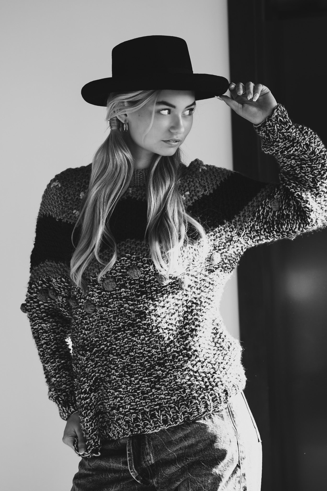 Vintage 70s Hand-Knit Multi-Tone Chunky Sweater