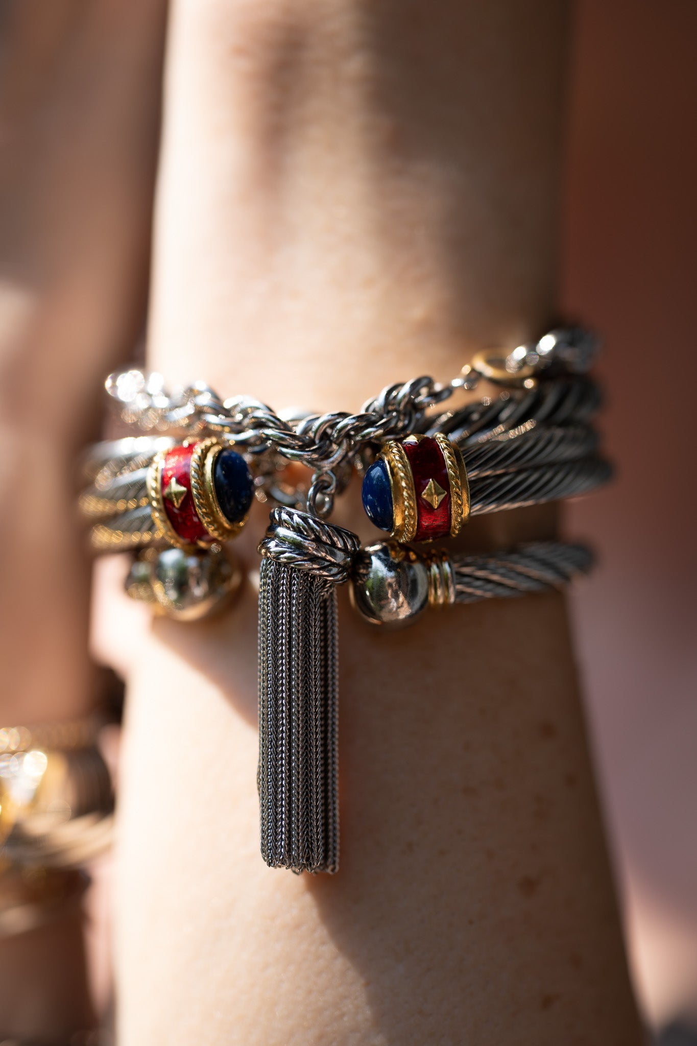 Vintage Etruscan Twisted Cable Cuff