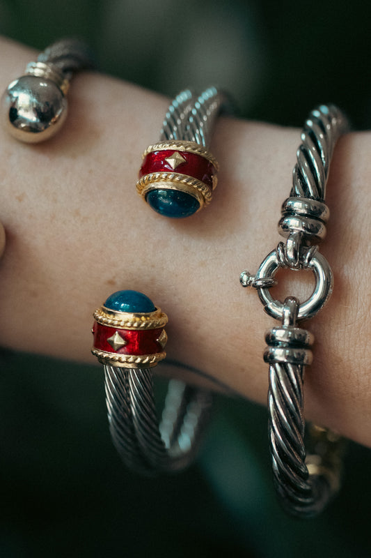 Vintage Etruscan Twisted Cable Cuff