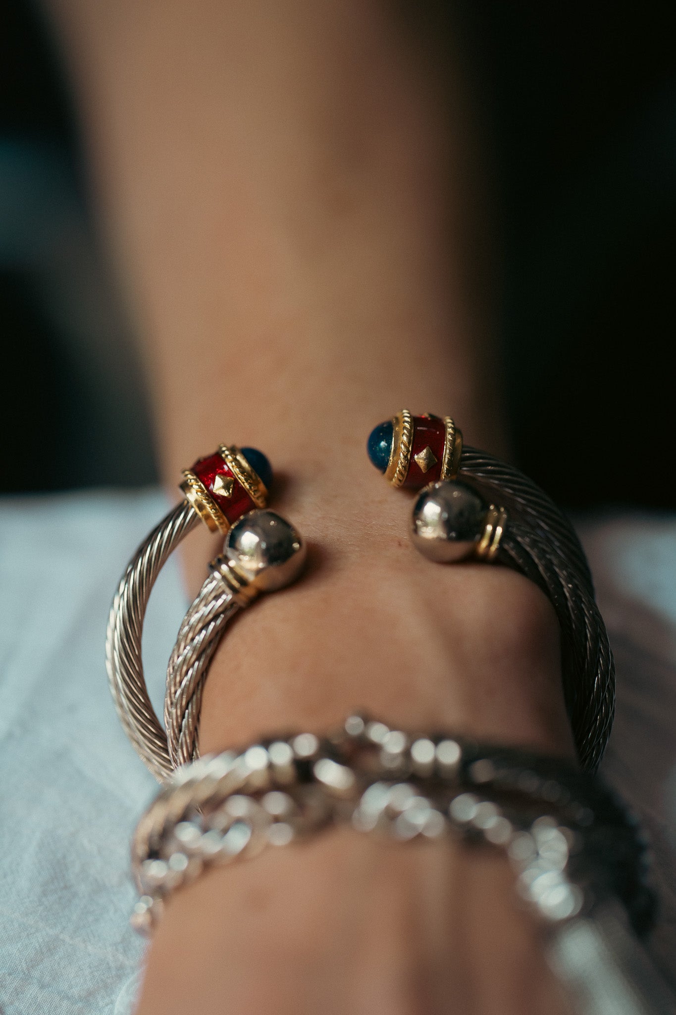 Vintage Etruscan Twisted Cable Cuff