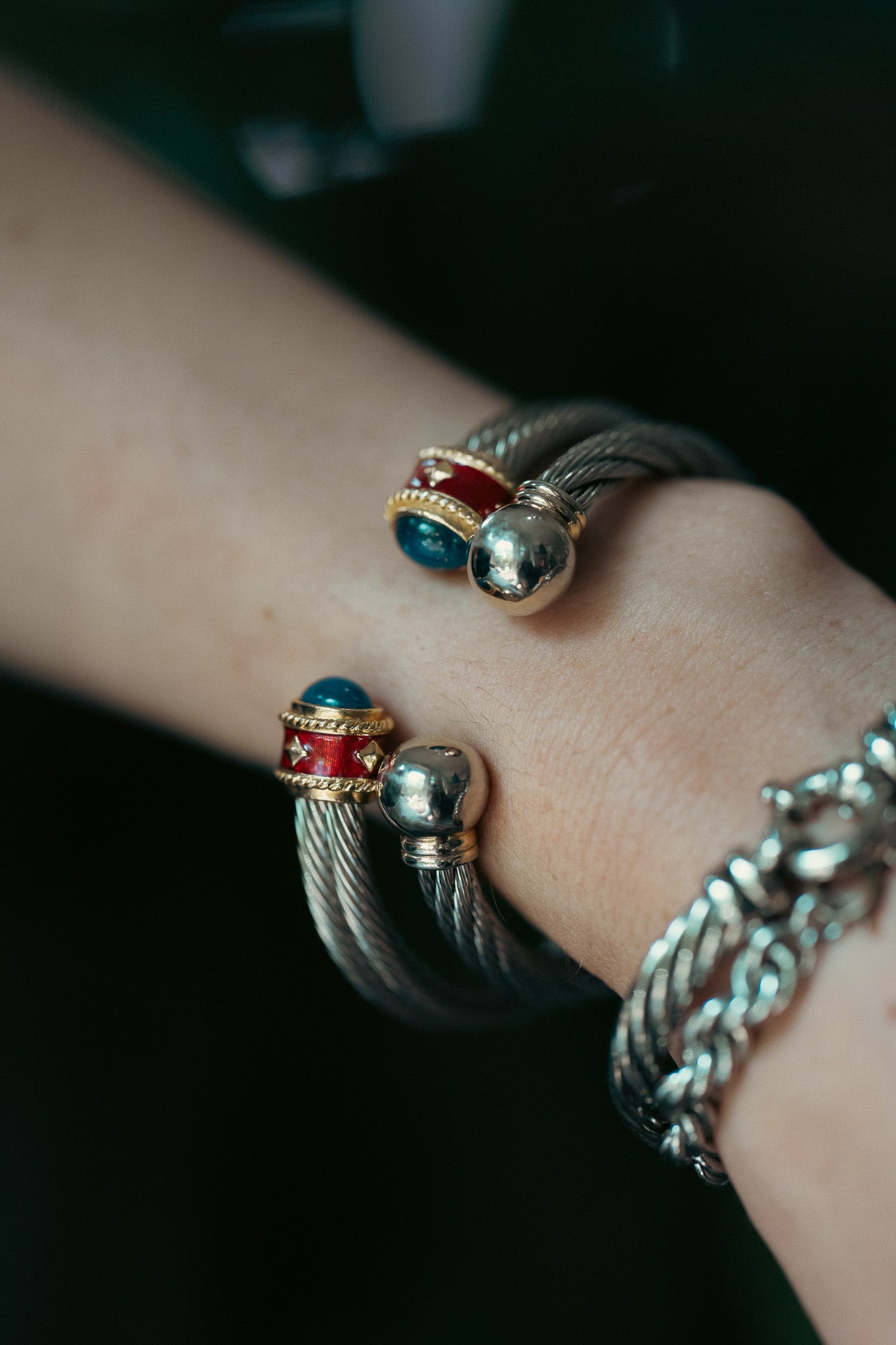 Vintage Etruscan Twisted Cable Cuff