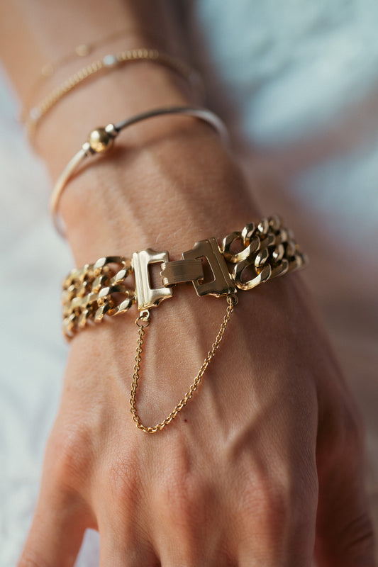 Vintage Double Cuban Link Chain Bracelet