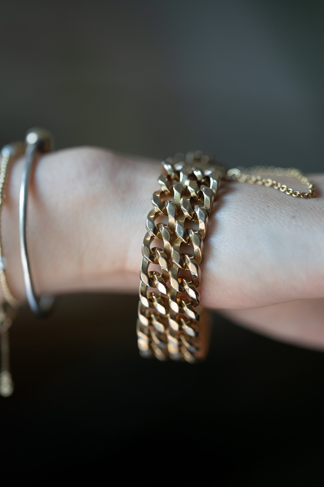 Vintage Double Cuban Link Chain Bracelet
