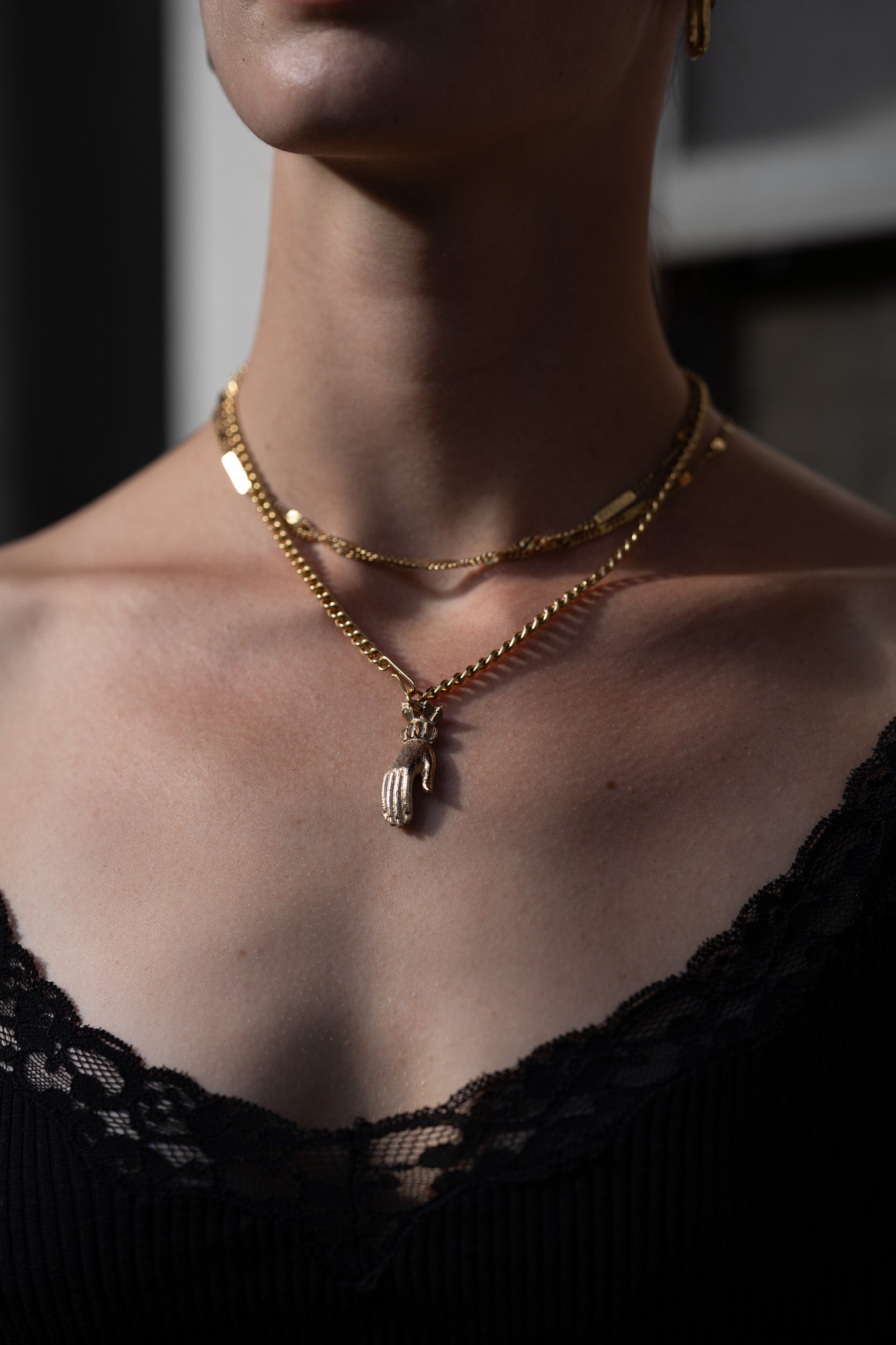 Vintage Hand Necklace