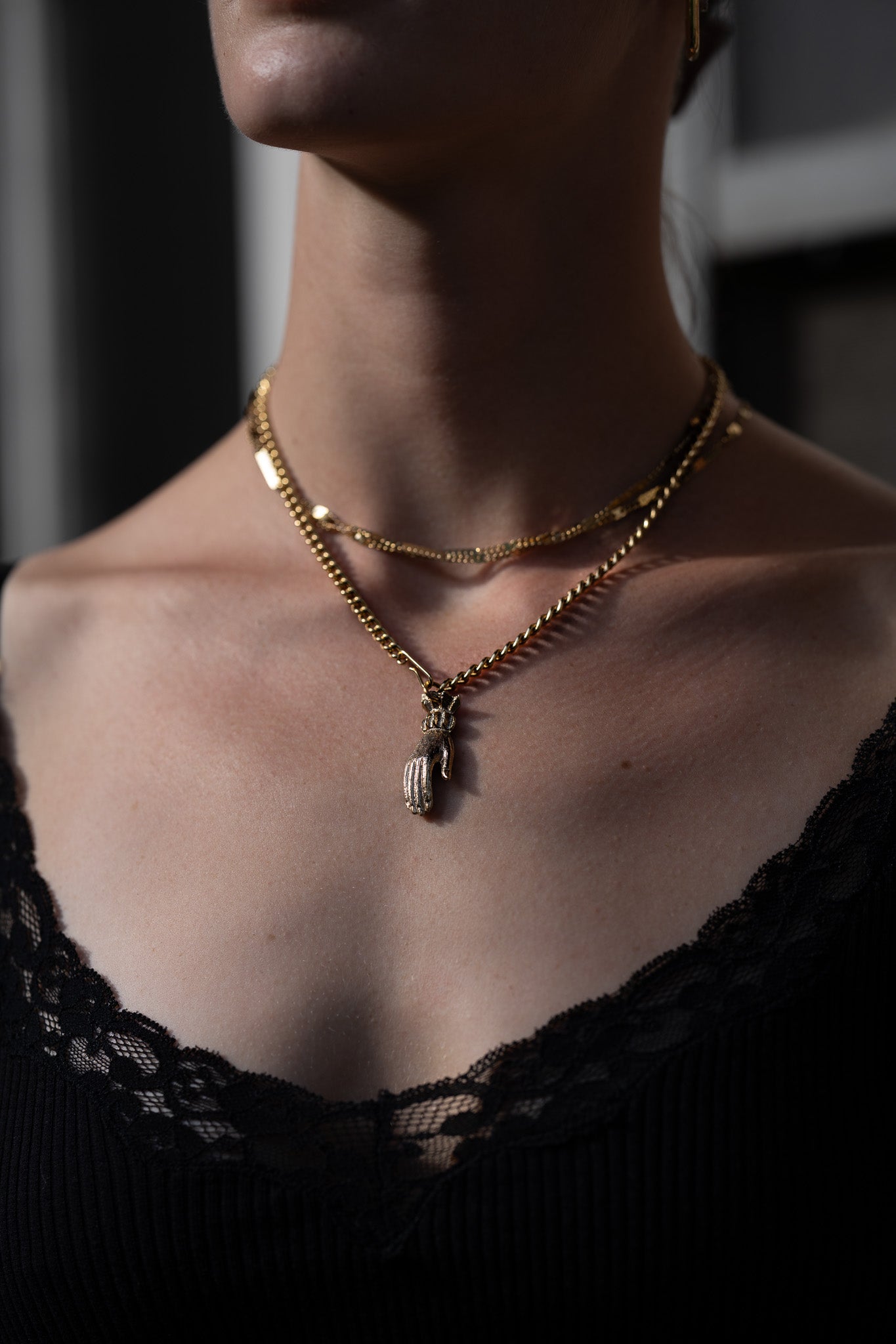 Vintage Hand Necklace