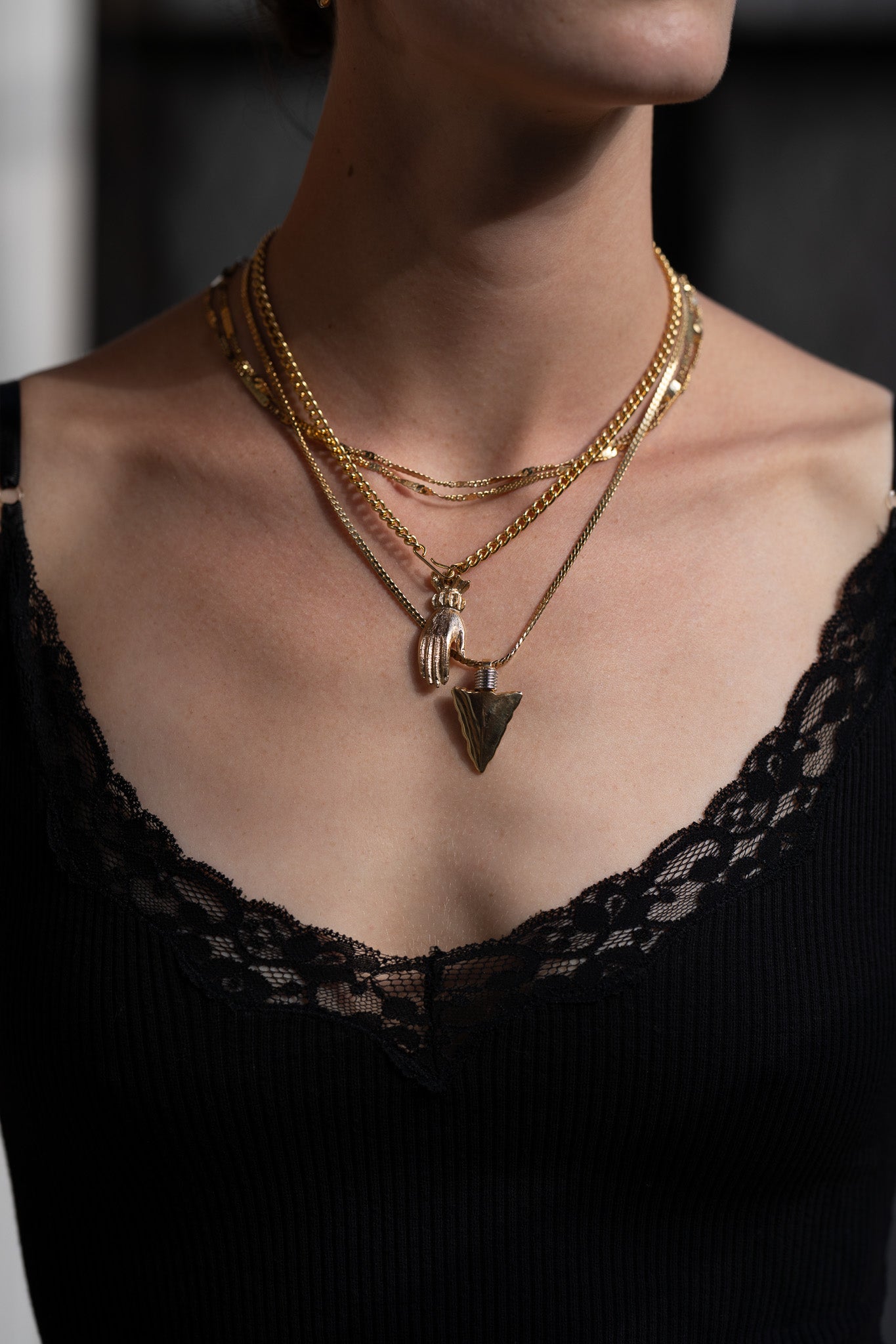 Vintage Gold Arrowhead Necklace