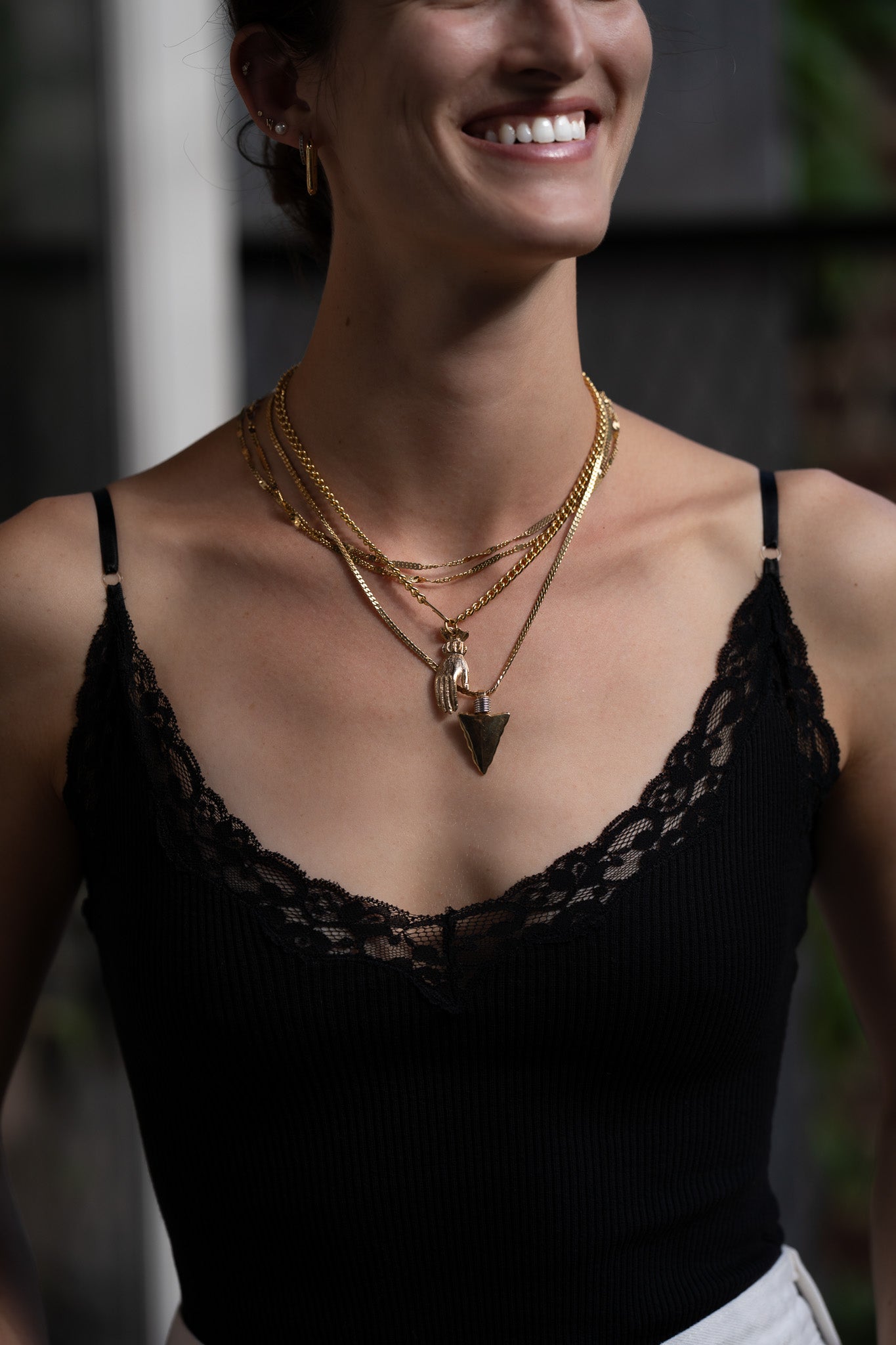 Vintage Gold Arrowhead Necklace